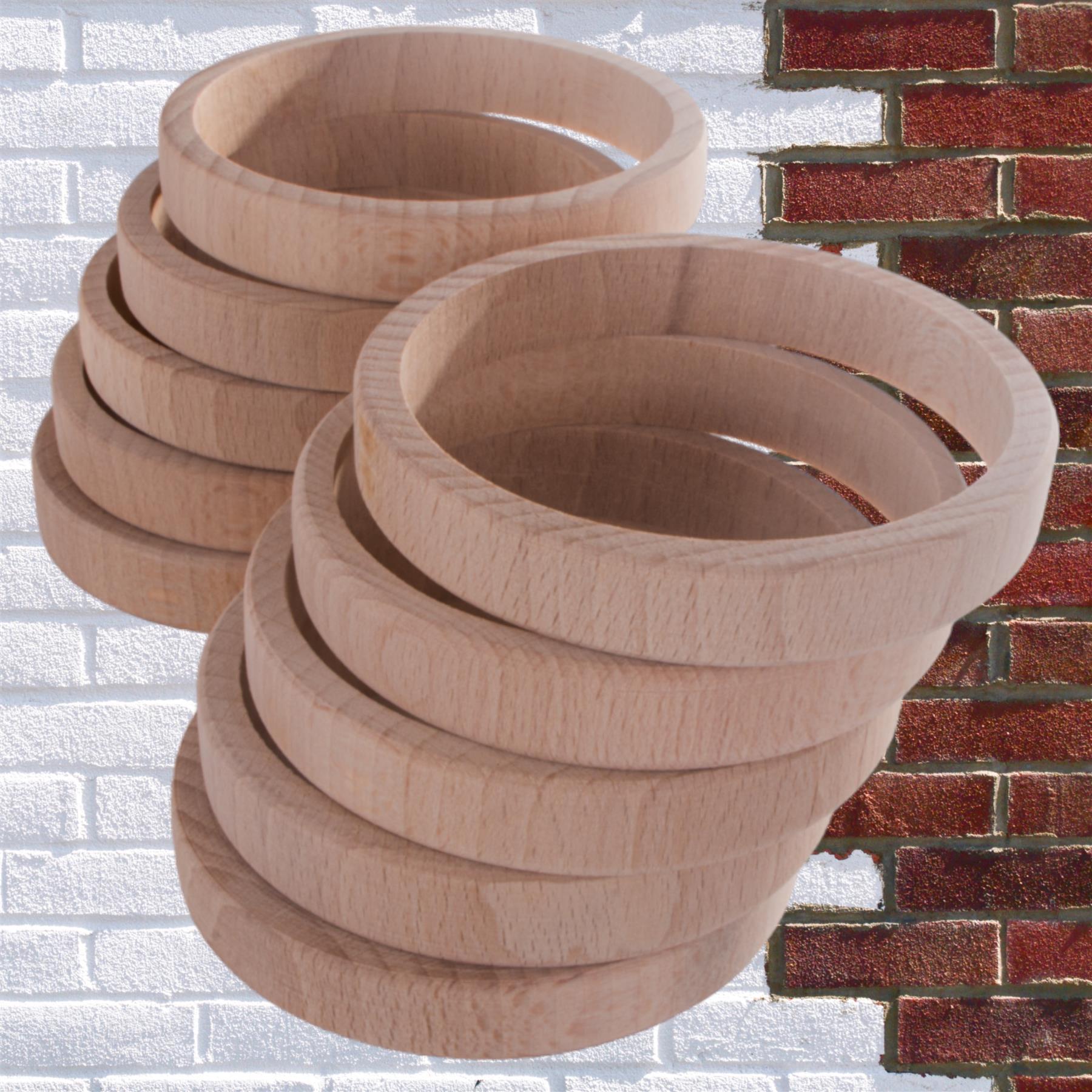 Flat Natural Unfinished Wooden Bracelet Bangles Wristlet Craft DIY Decorating - Picture 23 of 71