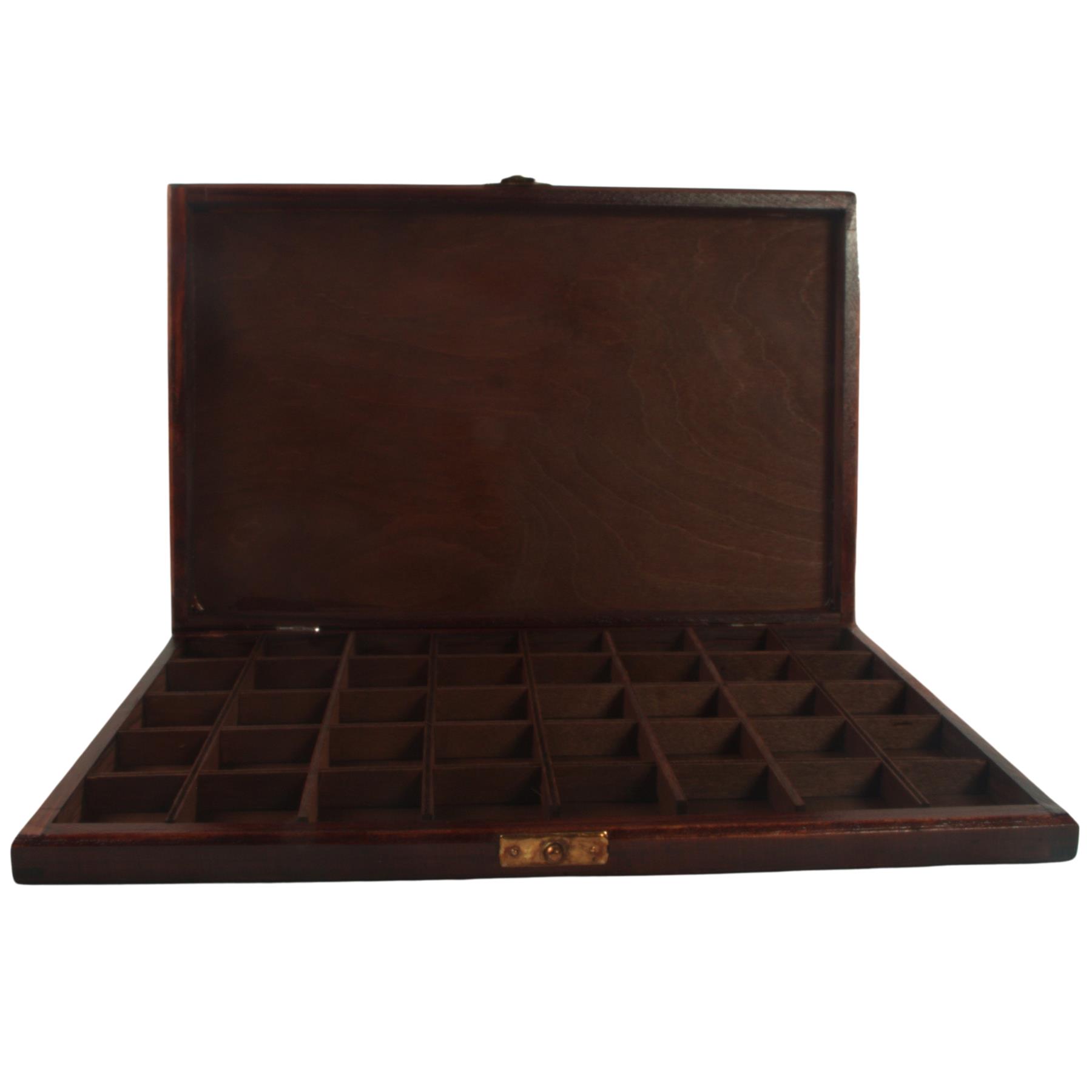 Hand-stained Wooden 40 Compartments Shallow Boxes for Gems Beads Jewellery - Picture 58 of 60