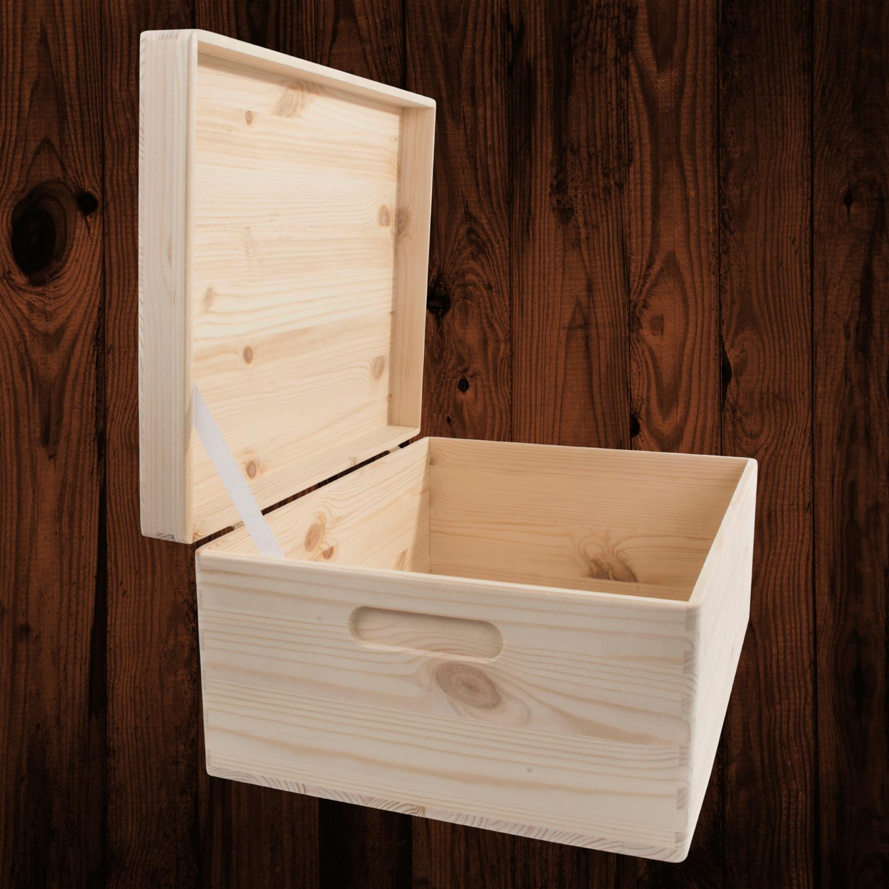 Wooden Lidded Decorative Memory Storage Chest Boxes / 5 Sizes / Small to Large - Picture 45 of 58