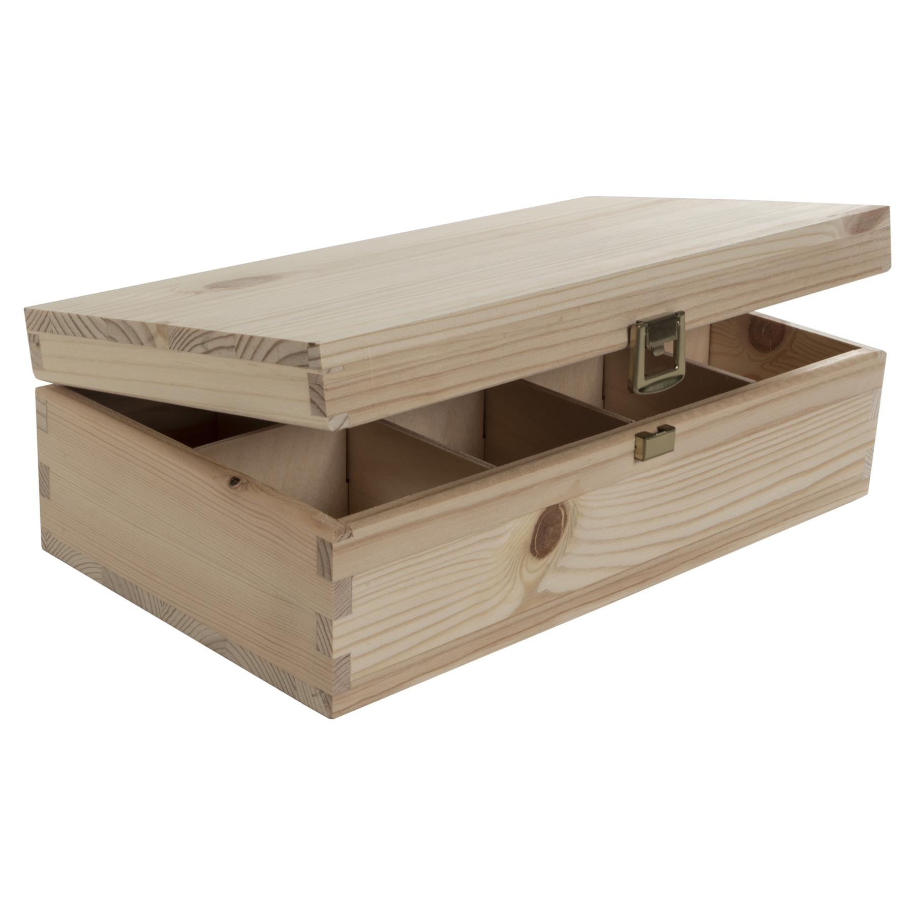 Decorative Natural Real Pinewood Boxes | Removable Dividers | 6/8/12 Sections - Picture 17 of 37