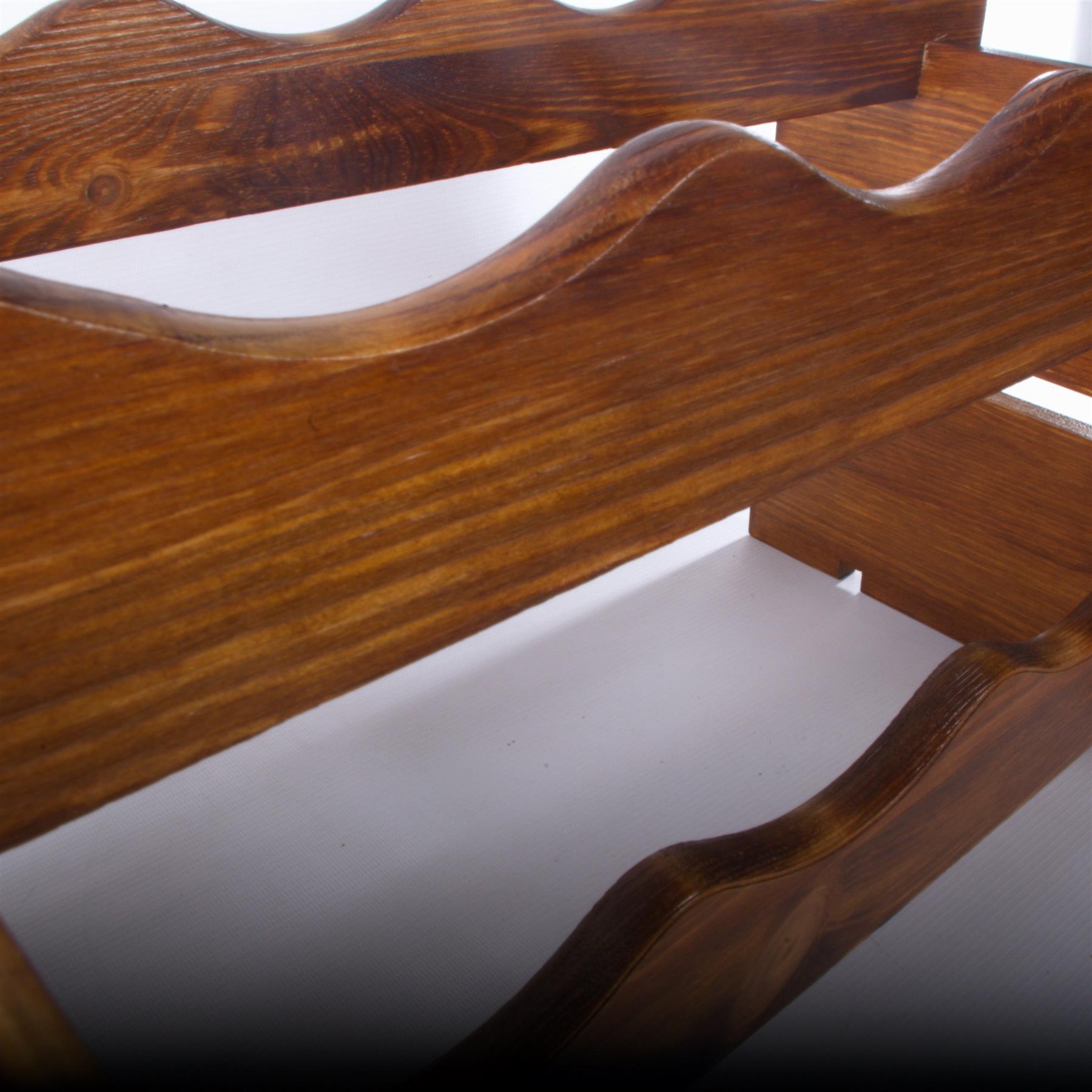Weinregal aus Holz freistehend stapelbar modulare Wellenanzeige Flaschenhalter Regal - Bild 16 von 50