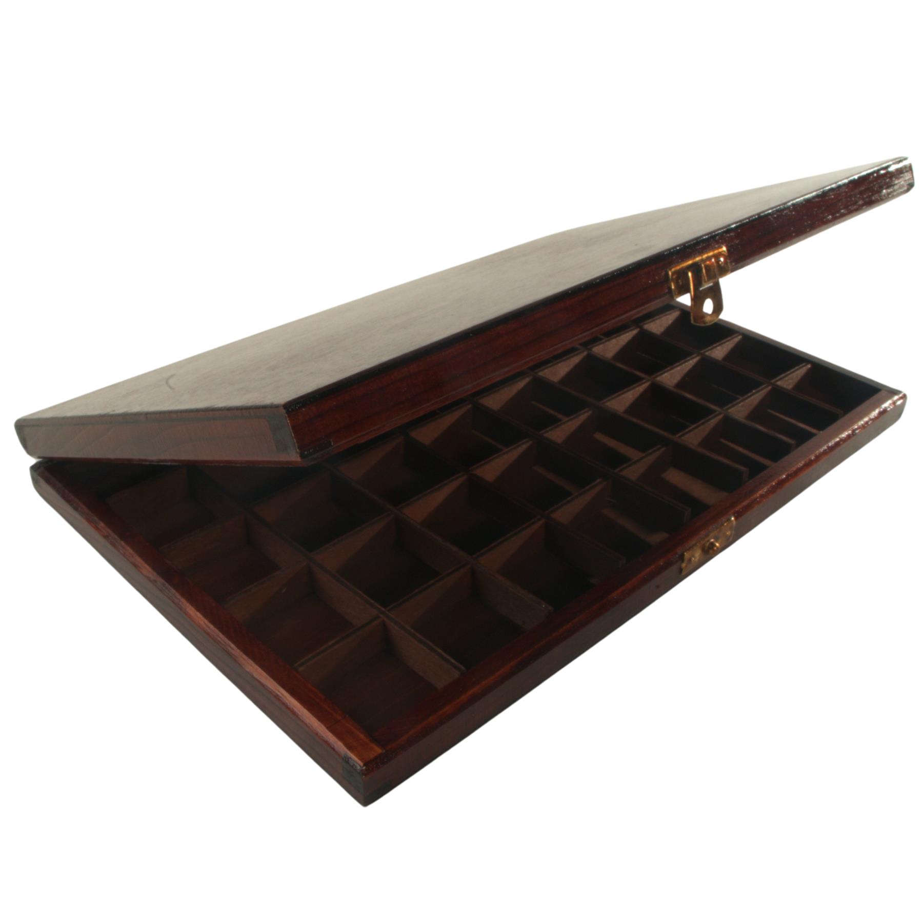 Hand-stained Wooden 40 Compartments Shallow Boxes for Gems Beads Jewellery - Picture 59 of 60