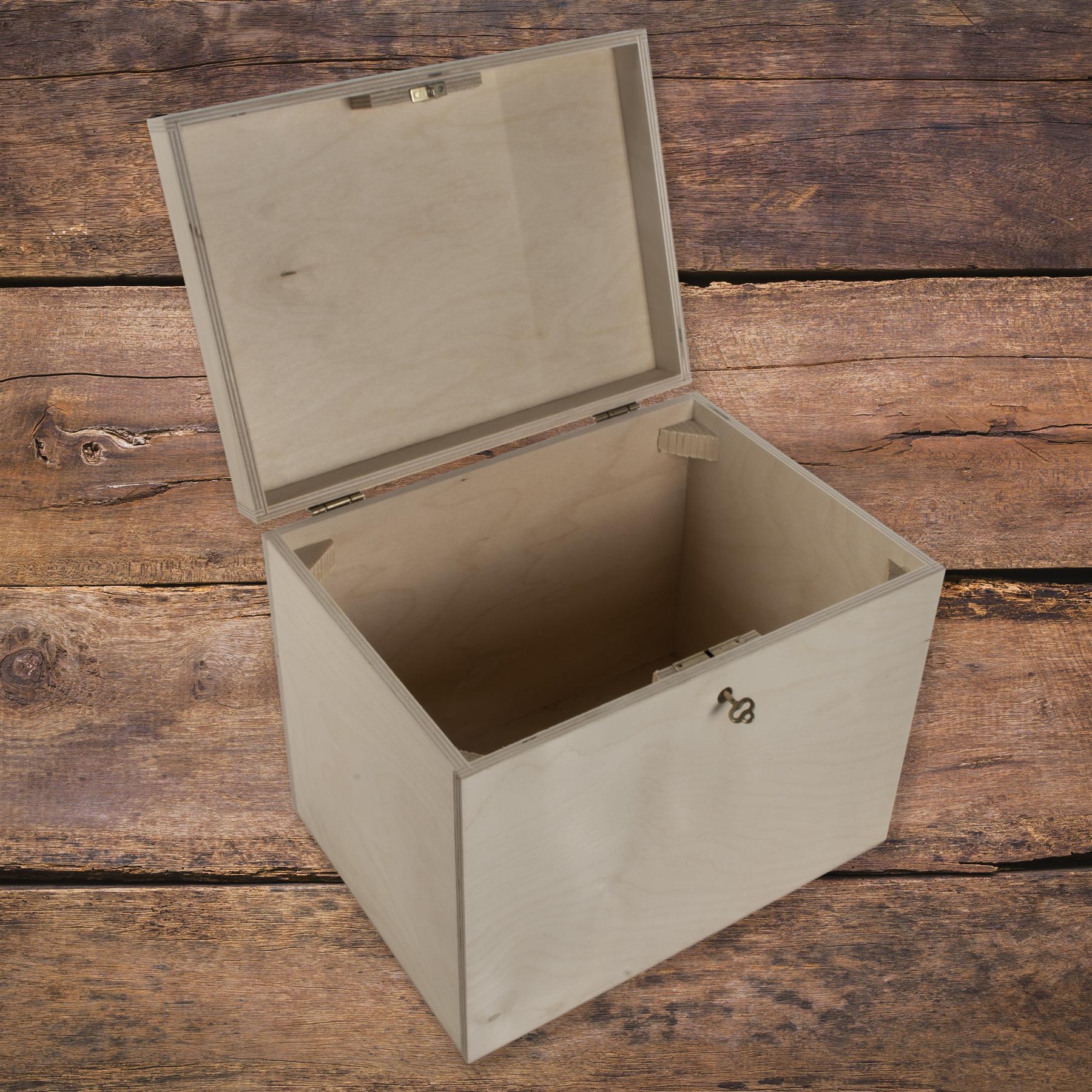 Cajas de tesoros de memoria con llave alta con llave baja para manchar artesanías - Imagen 24 de 34