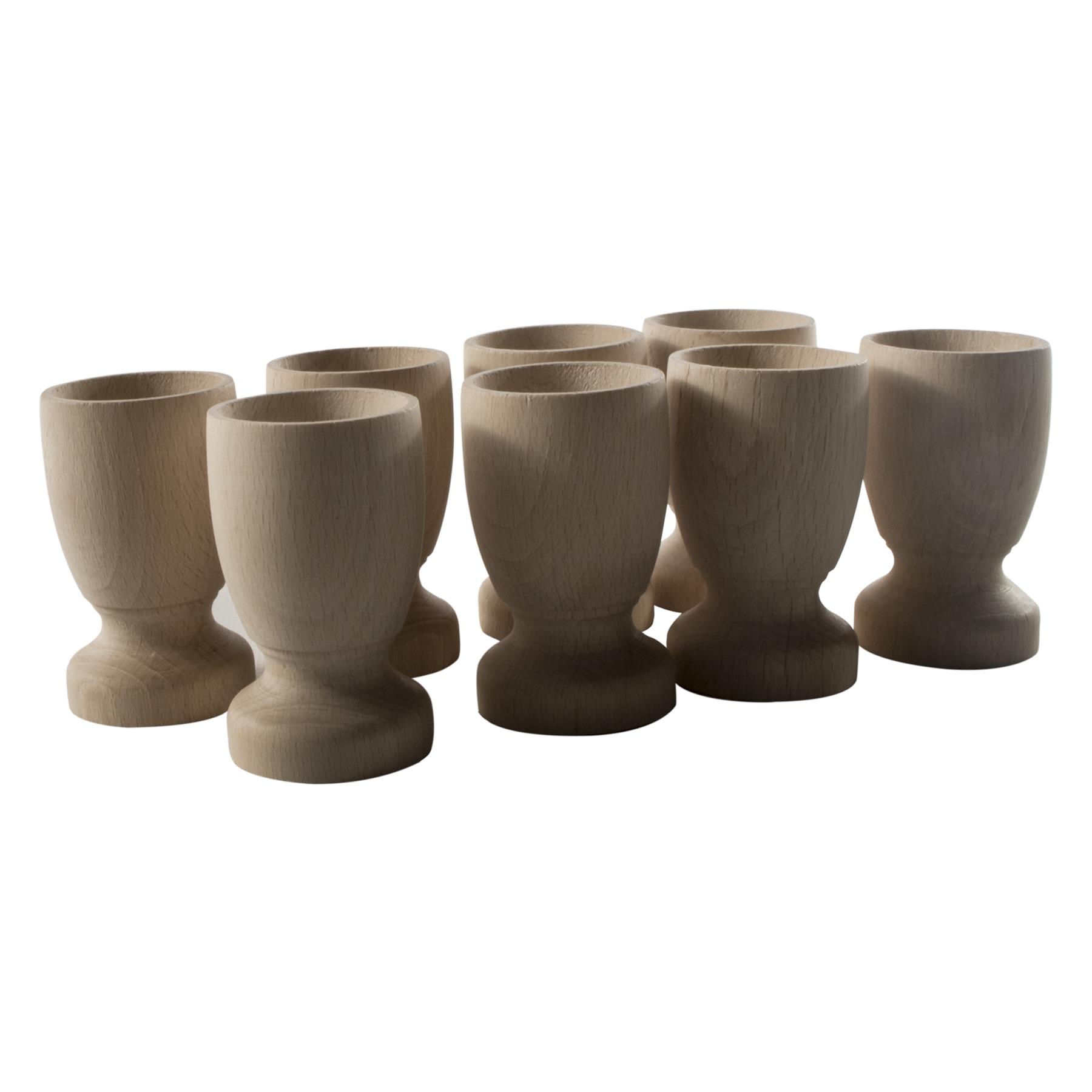 Wooden Egg Cups Natural Beech Serving Breakfast Holder Stands Kitchen Dining - Picture 19 of 27