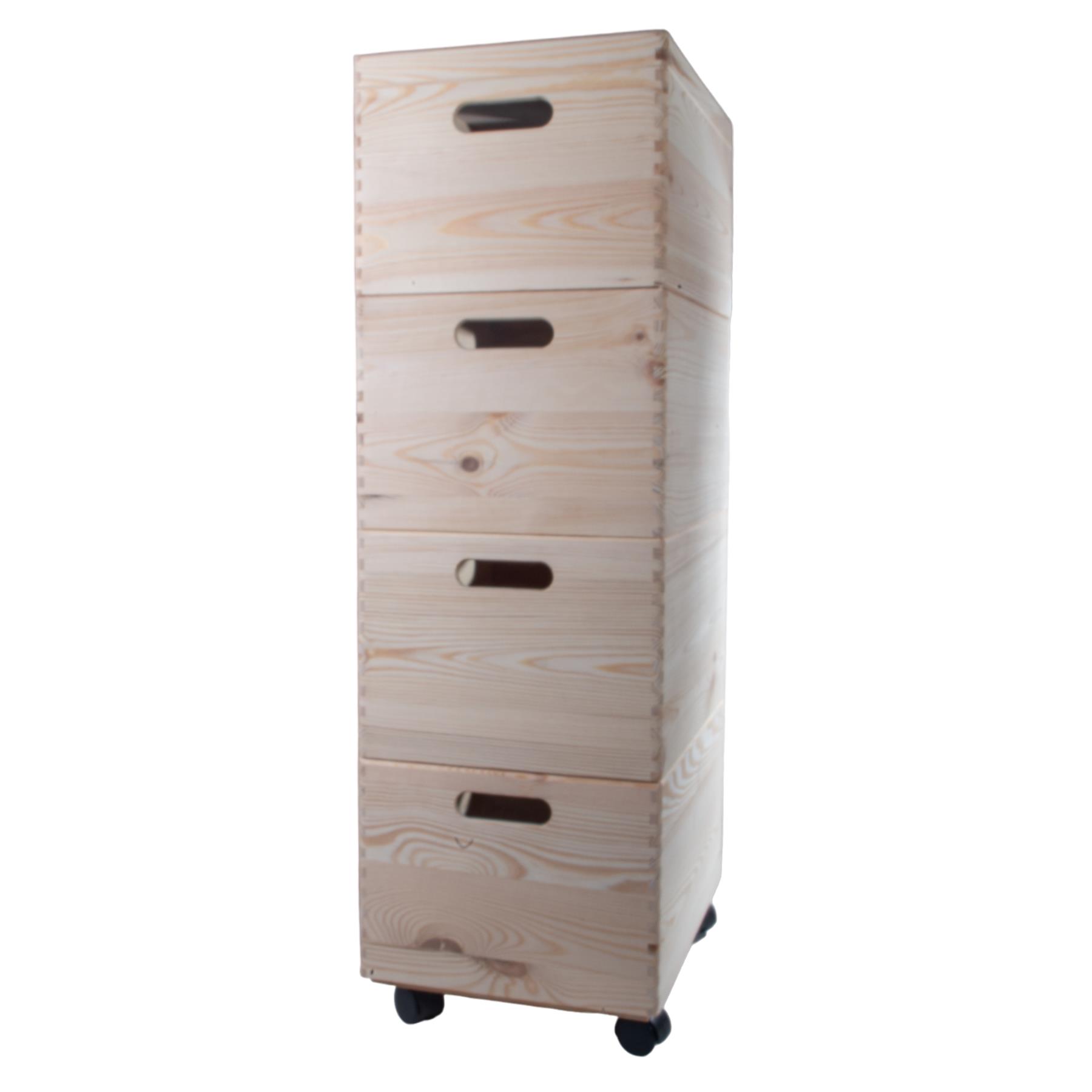 Grandes cajas de madera apilables con asas de tapa ruedas - Imagen 36 de 68