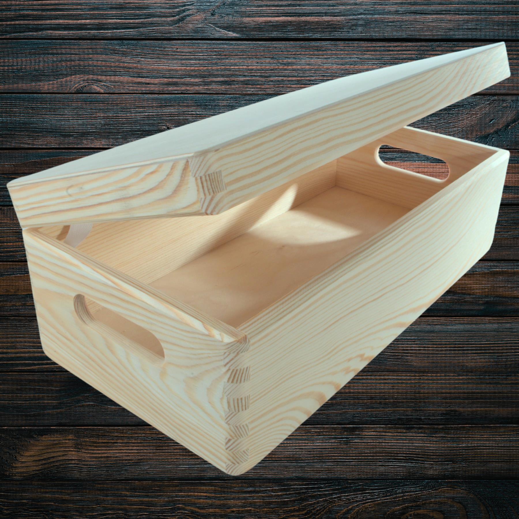 Under-bed Wooden Unfinished Containers | Choice of Sizes | Keepsake Chests w/Lid - Picture 22 of 72