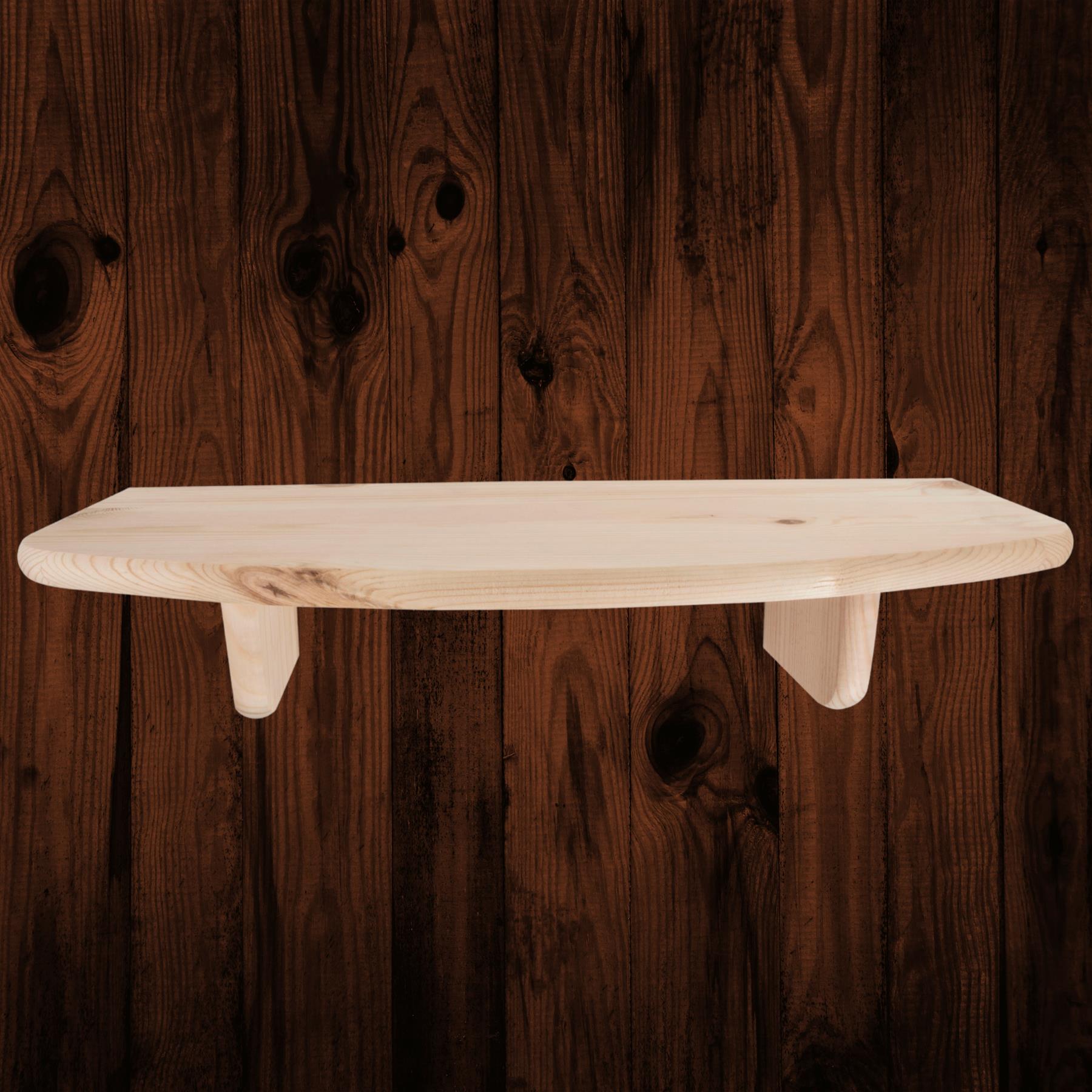 Natural Pine Wooden Floating Shelf Shelves / 5 Sizes / Wall Mounted Storage Rack - Picture 4 of 47