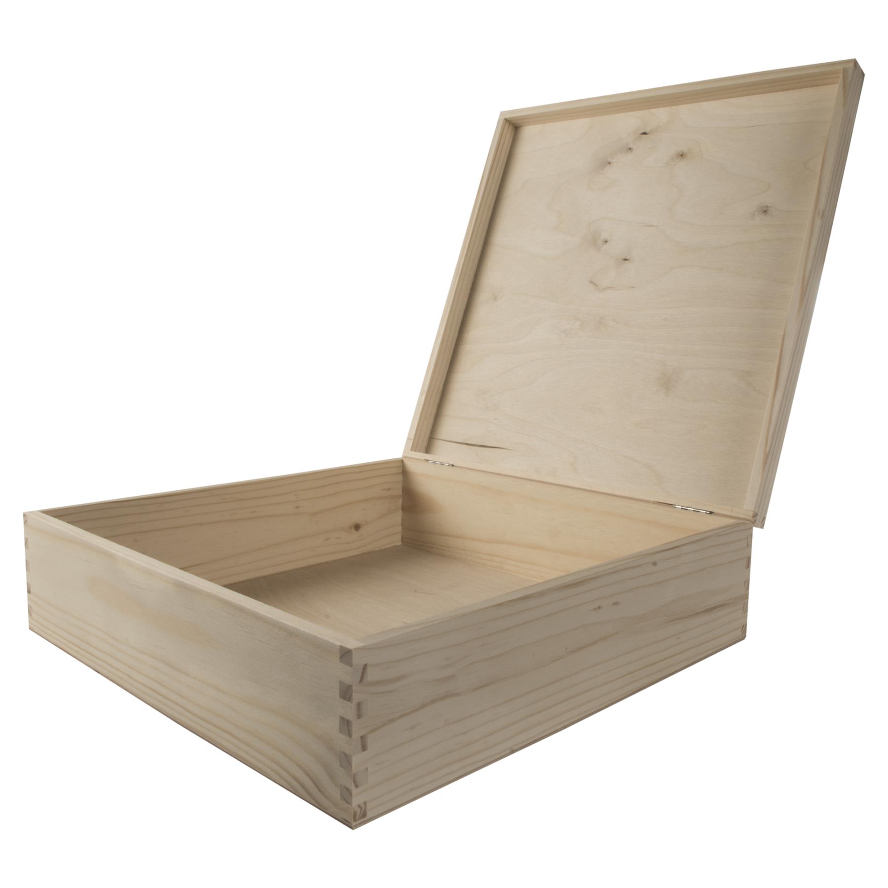 Square Wood Gift Trinket Keepsake Box Pyrography Decoupage |36 x 36 x 10.5 cm - Picture 24 of 27