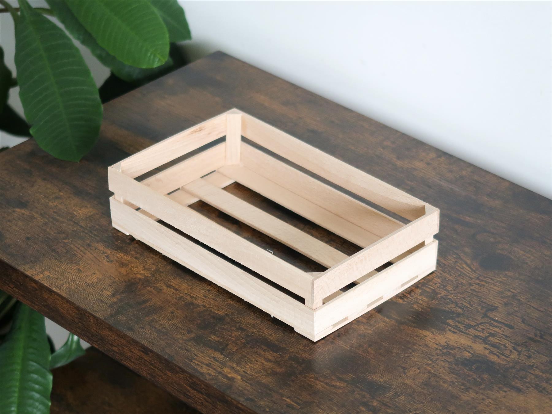 Small Wooden Crates Decorative Display Shelf Box Organisation Basket Plan Wood - Picture 26 of 32
