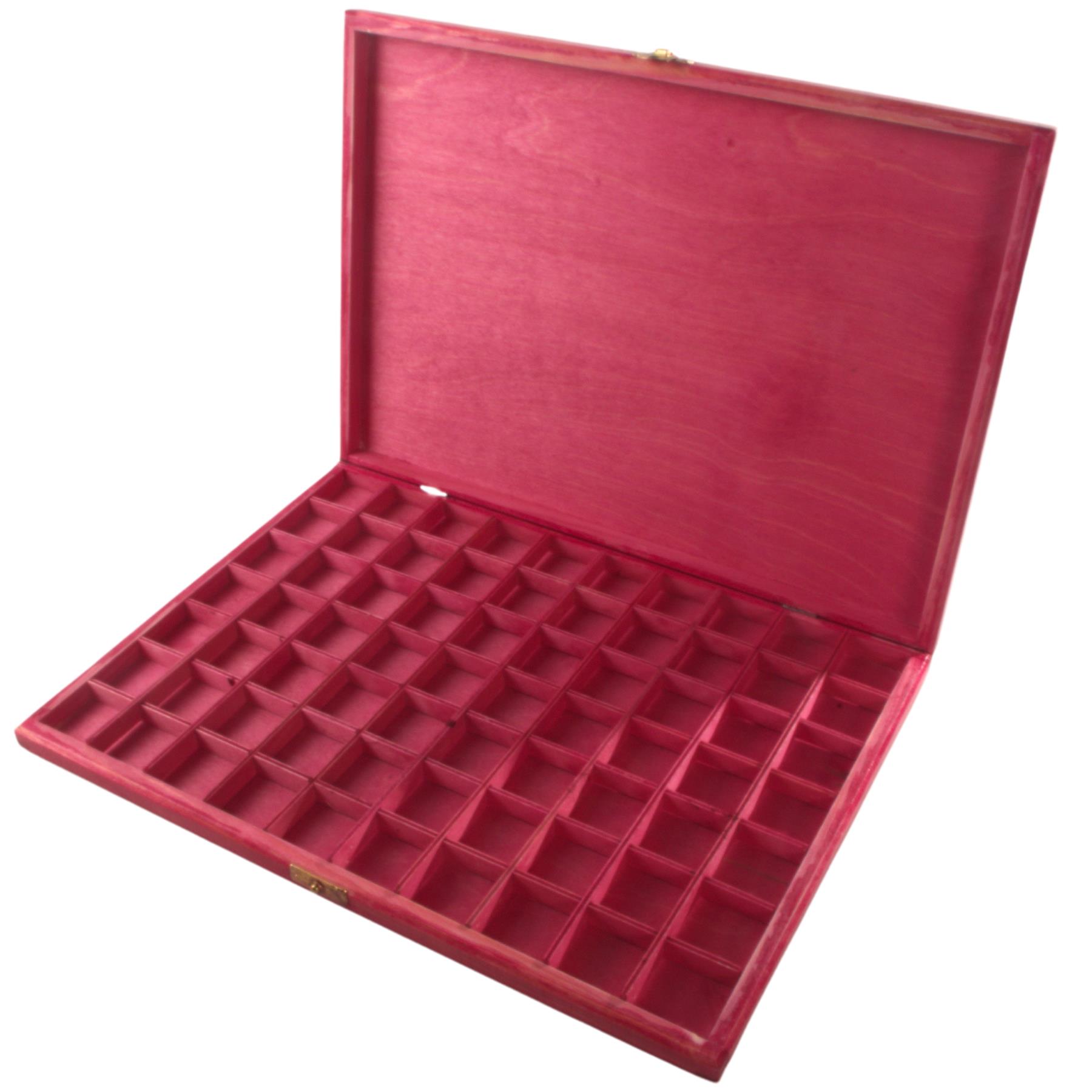 Hand-stained Wooden 40 Compartments Shallow Boxes for Gems Beads Jewellery - Picture 24 of 60