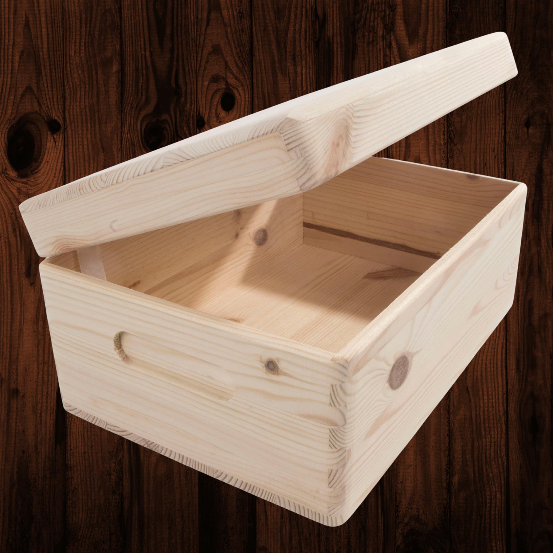 Wooden Lidded Decorative Memory Storage Chest Boxes / 5 Sizes / Small to Large - Picture 31 of 58