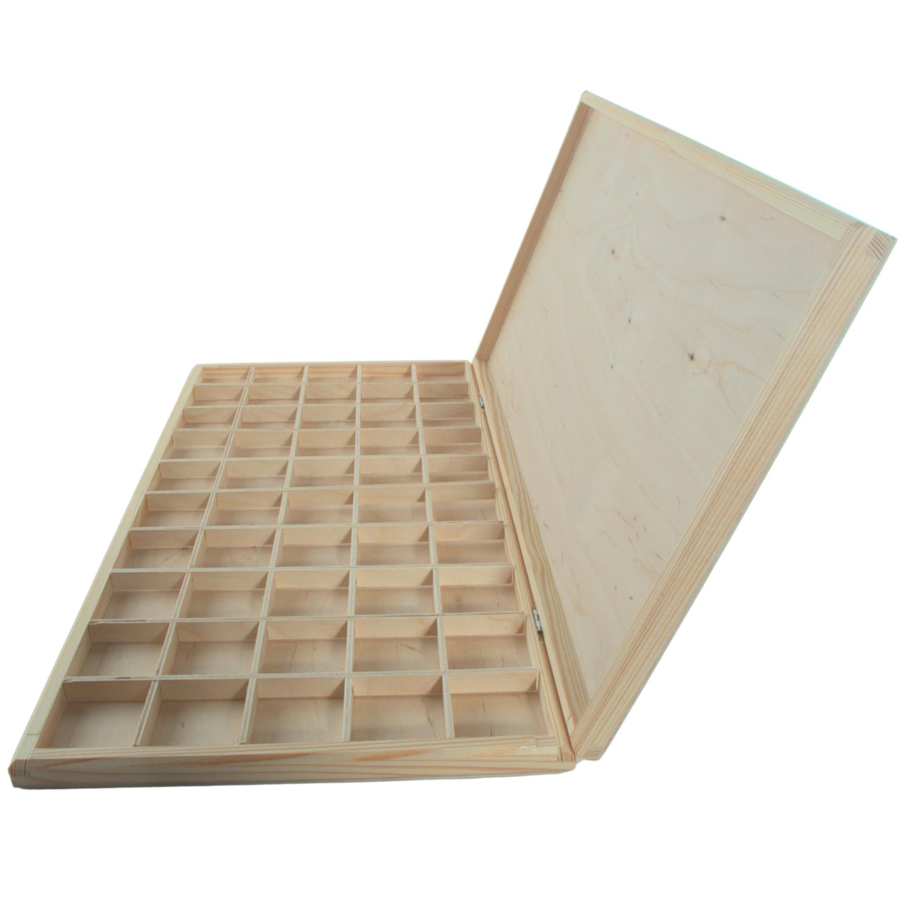 Wooden 40/50/70 Grids Gemstone Bead Jewellery Boxes Removable Dividers Organiser - Picture 43 of 48