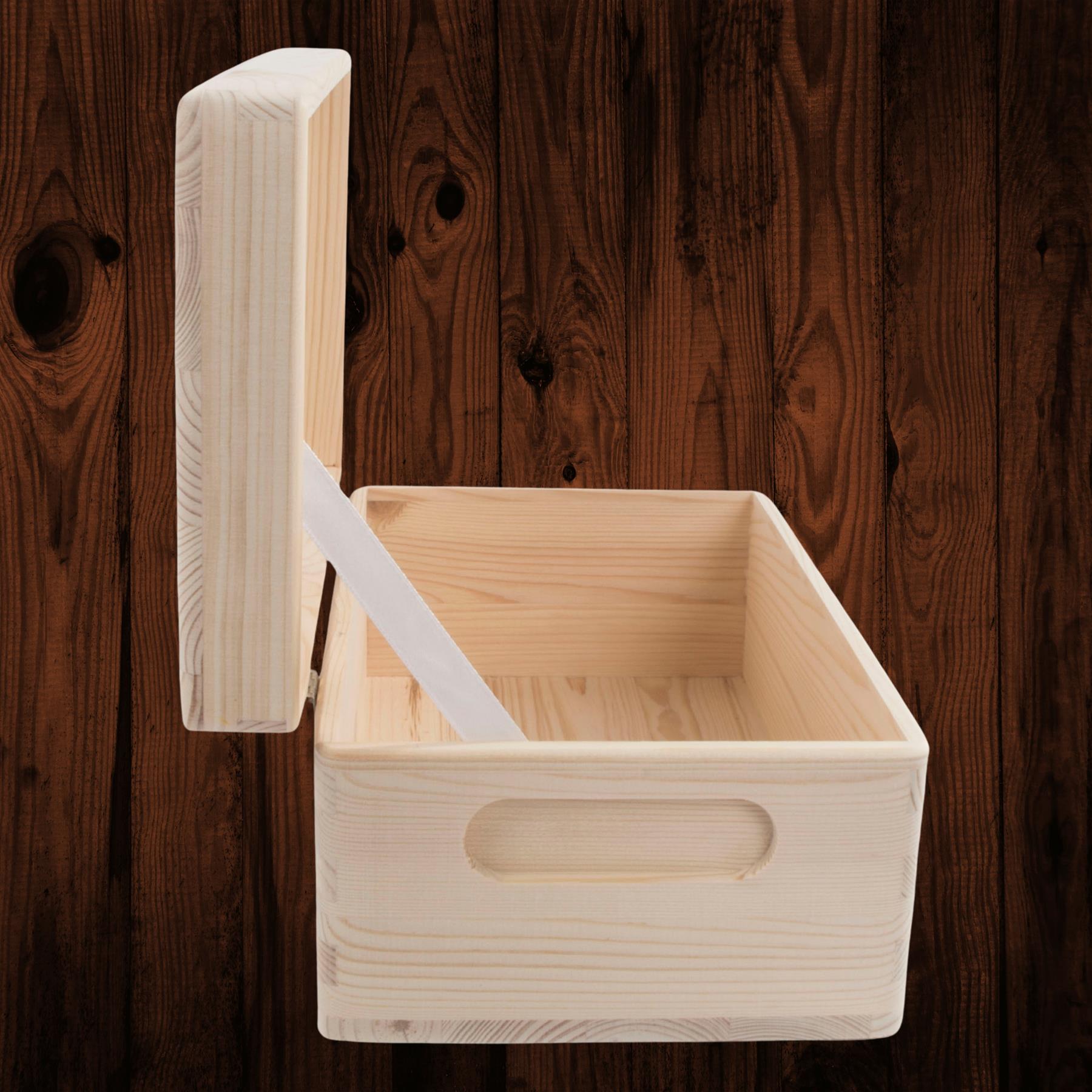 Wooden Lidded Decorative Memory Storage Chest Boxes / 5 Sizes / Small to Large - Picture 18 of 58
