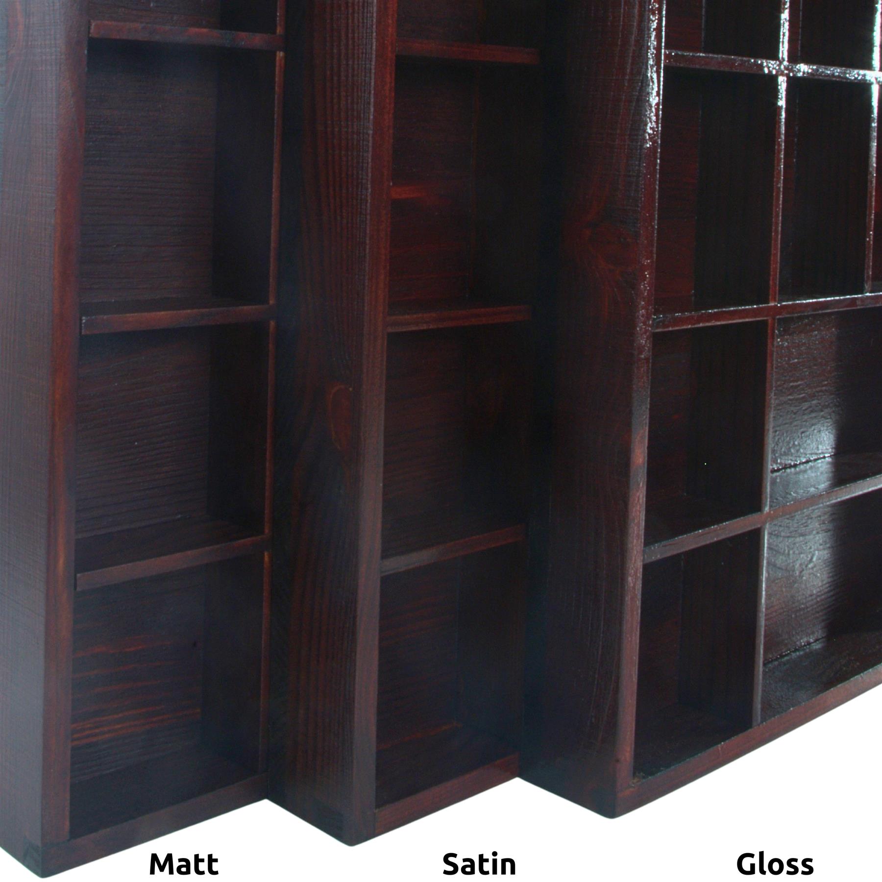 Wooden Display Cabinet Wall Trinket Shelf Tray 28 Compartments Choice of Colours - Picture 42 of 48
