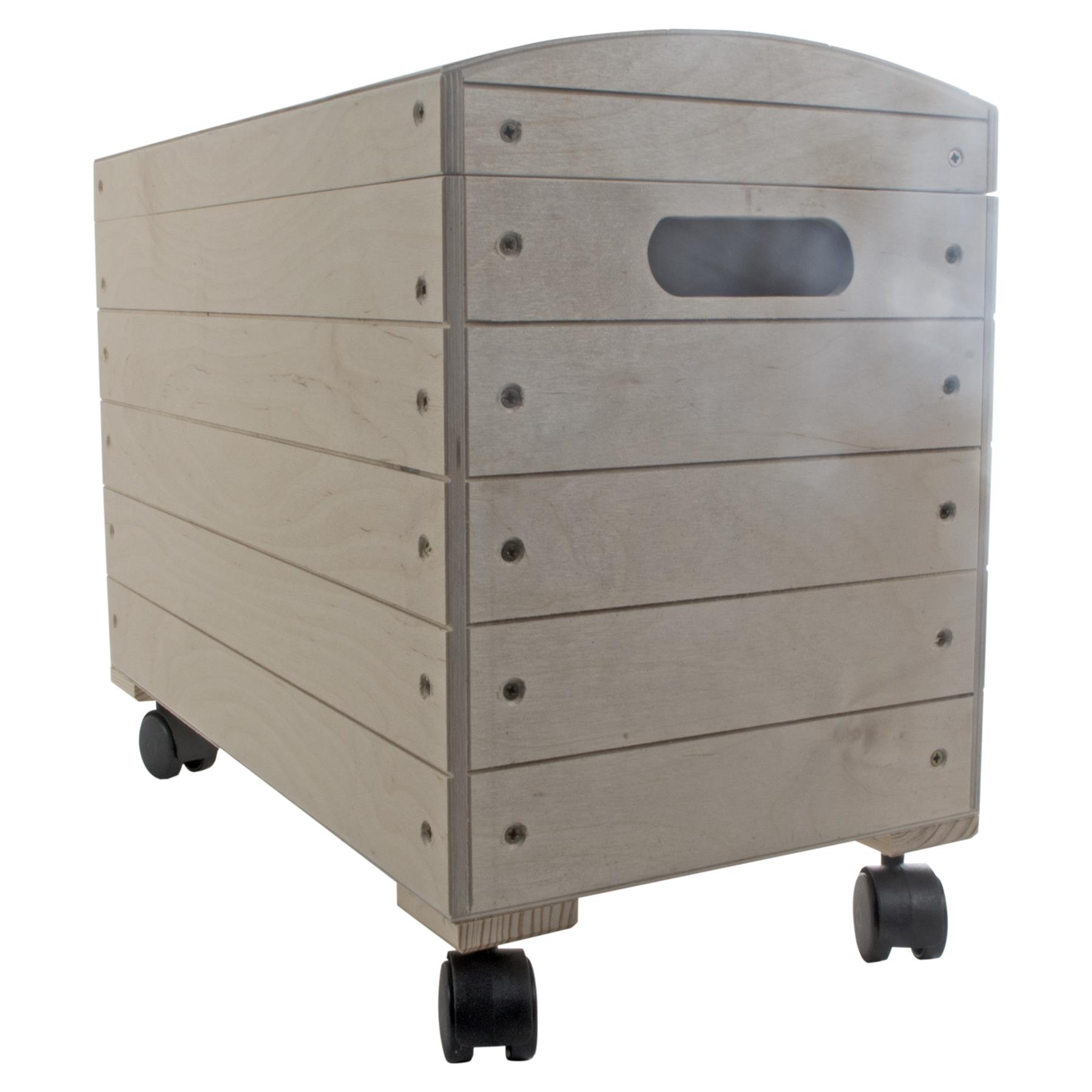 Wooden Trunk Chest Storage Box Lid & Wheels | Paint Yourself | Choice of Sizes - Picture 8 of 21