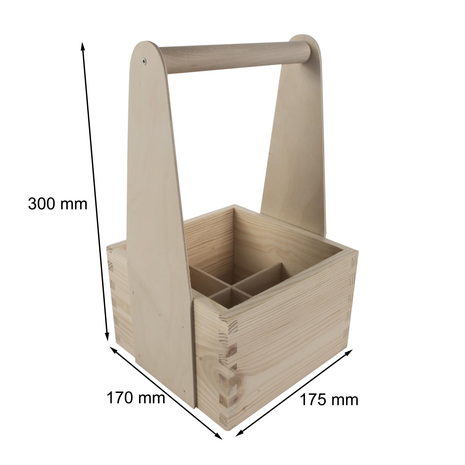 Decorative Wooden Bottle Carrier Holder Caddy Tote Trug Craft Personalization - Picture 4 of 18
