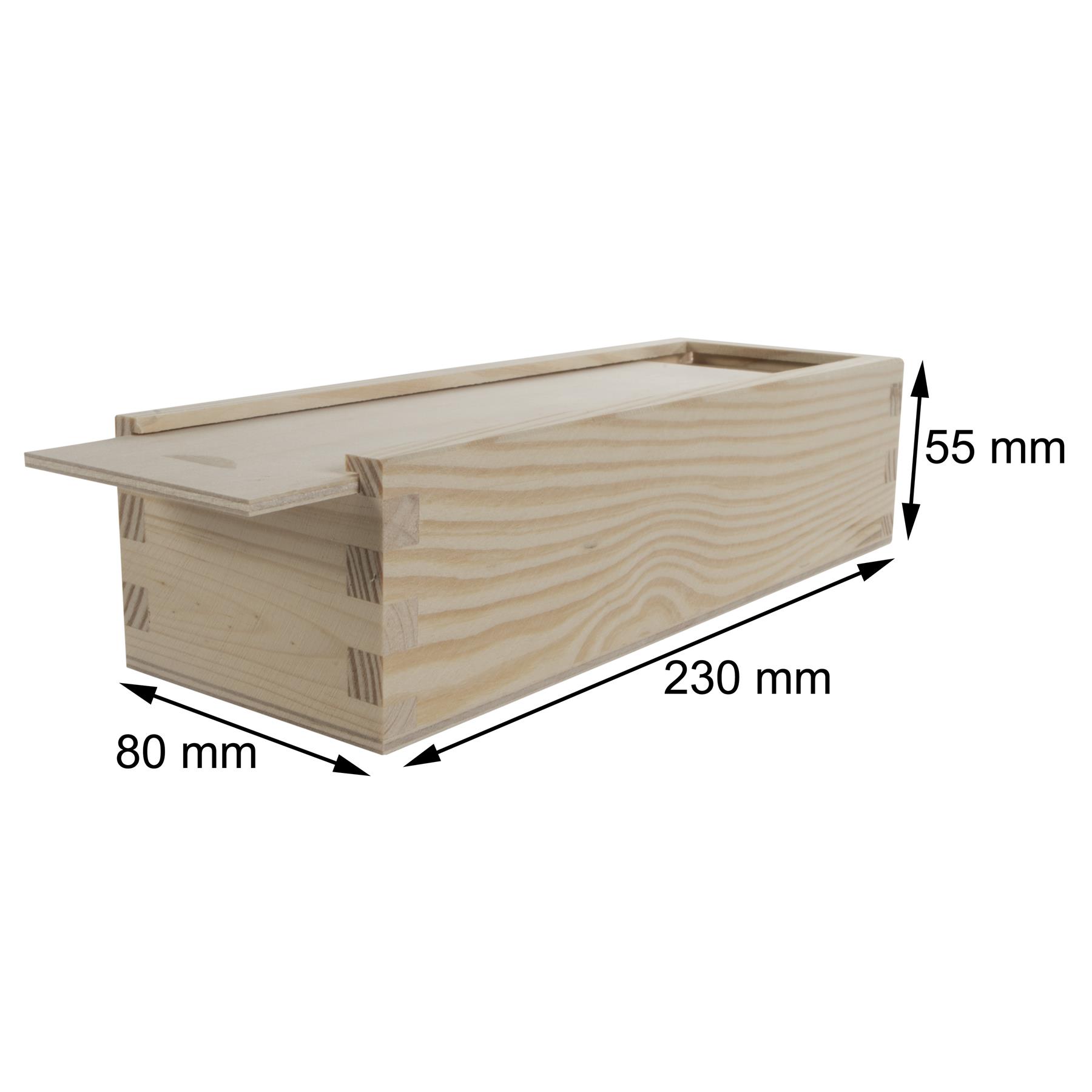 Caja de lápices profundos de madera Cepillo Crayones Tapa deslizante Titular Caso de regalo | 23x8x5.5cm - Imagen 22 de 52
