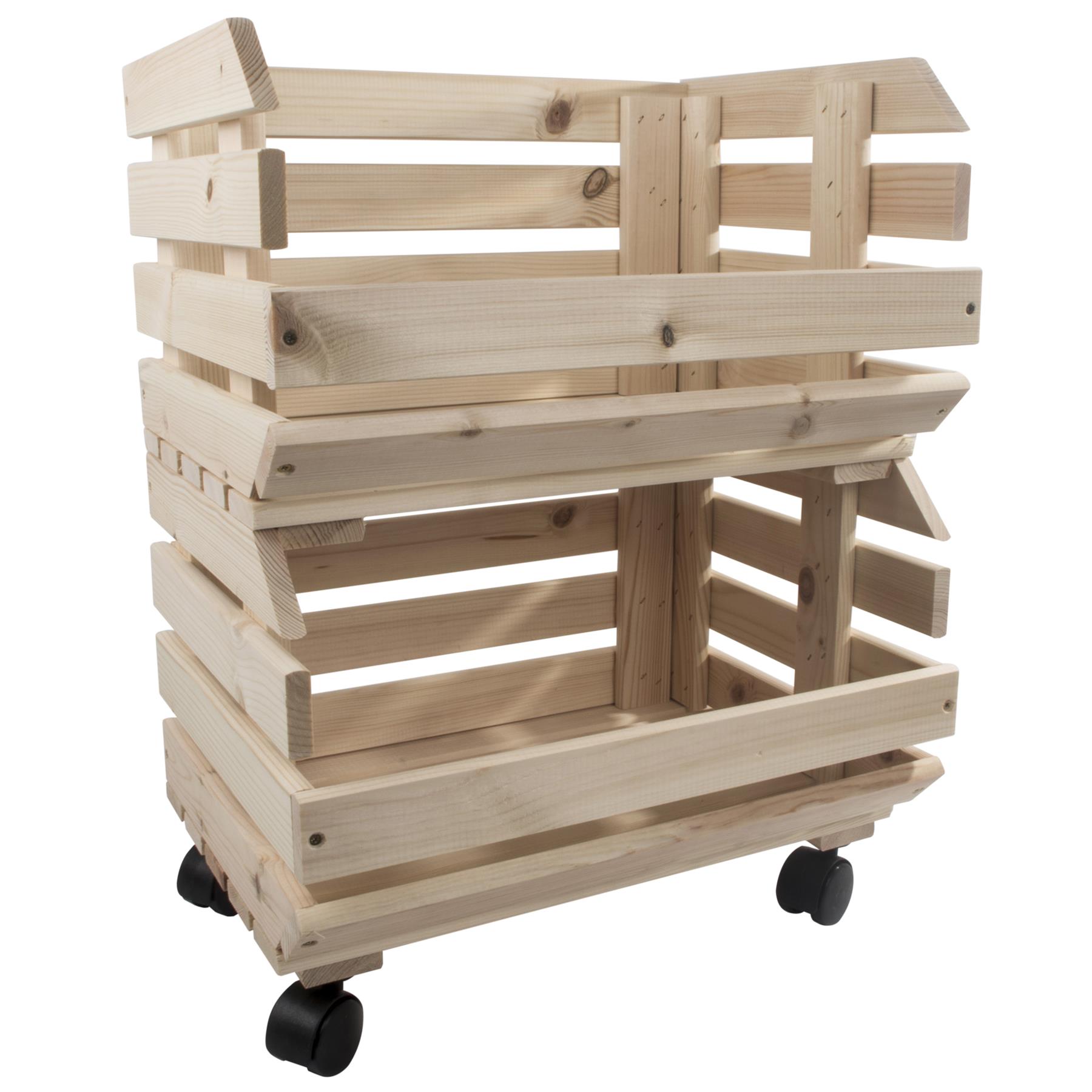 Wooden Unpainted Stackable Storage Box Crate Container Display Unit 1-3 Tier - Picture 29 of 49