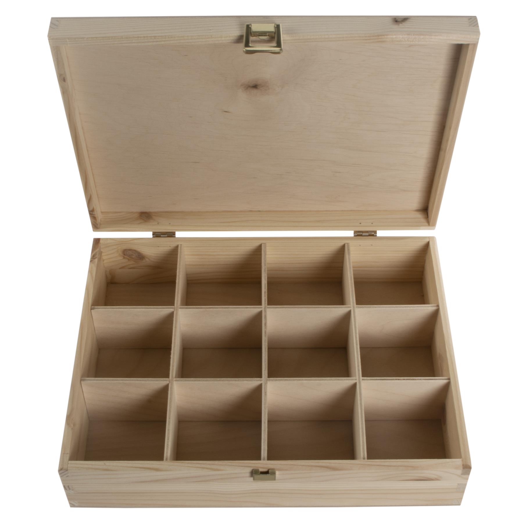Decorative Natural Real Pinewood Boxes | Removable Dividers | 6/8/12 Sections - Picture 32 of 37