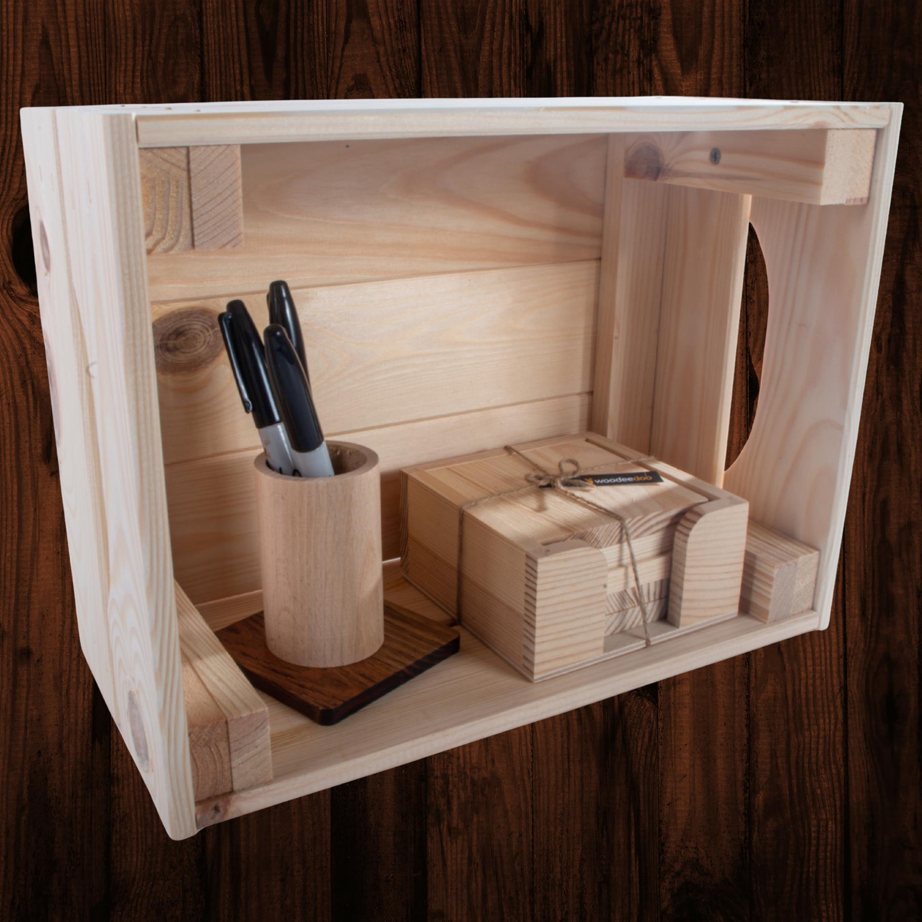 Wooden Crates Storage Boxes /2 Sizes/ Plain Unpainted Pinewood To Decorate Craft - Picture 13 of 40