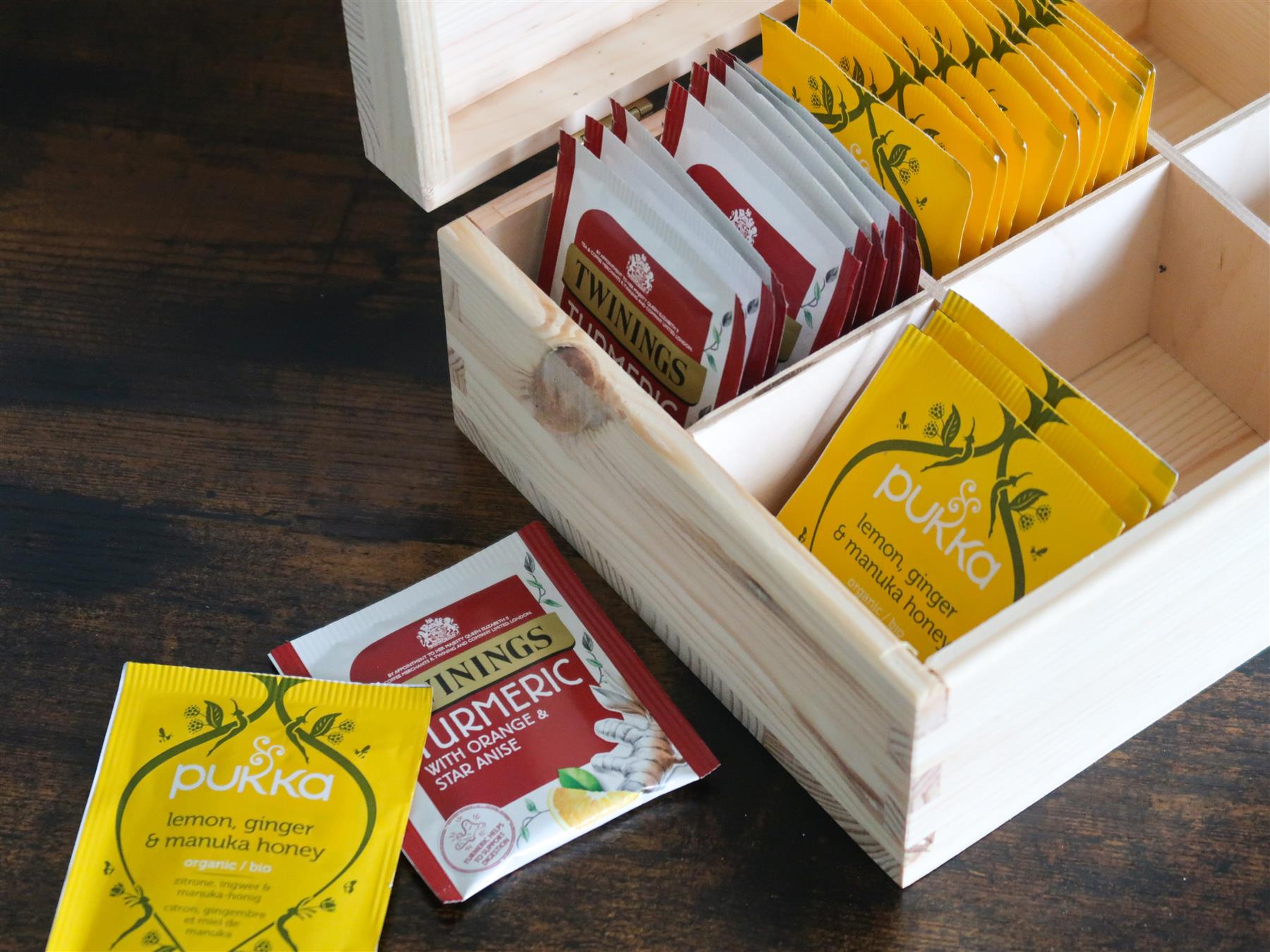 Decorative Natural Real Pinewood Boxes | Removable Dividers | 6/8/12 Sections - Picture 19 of 37