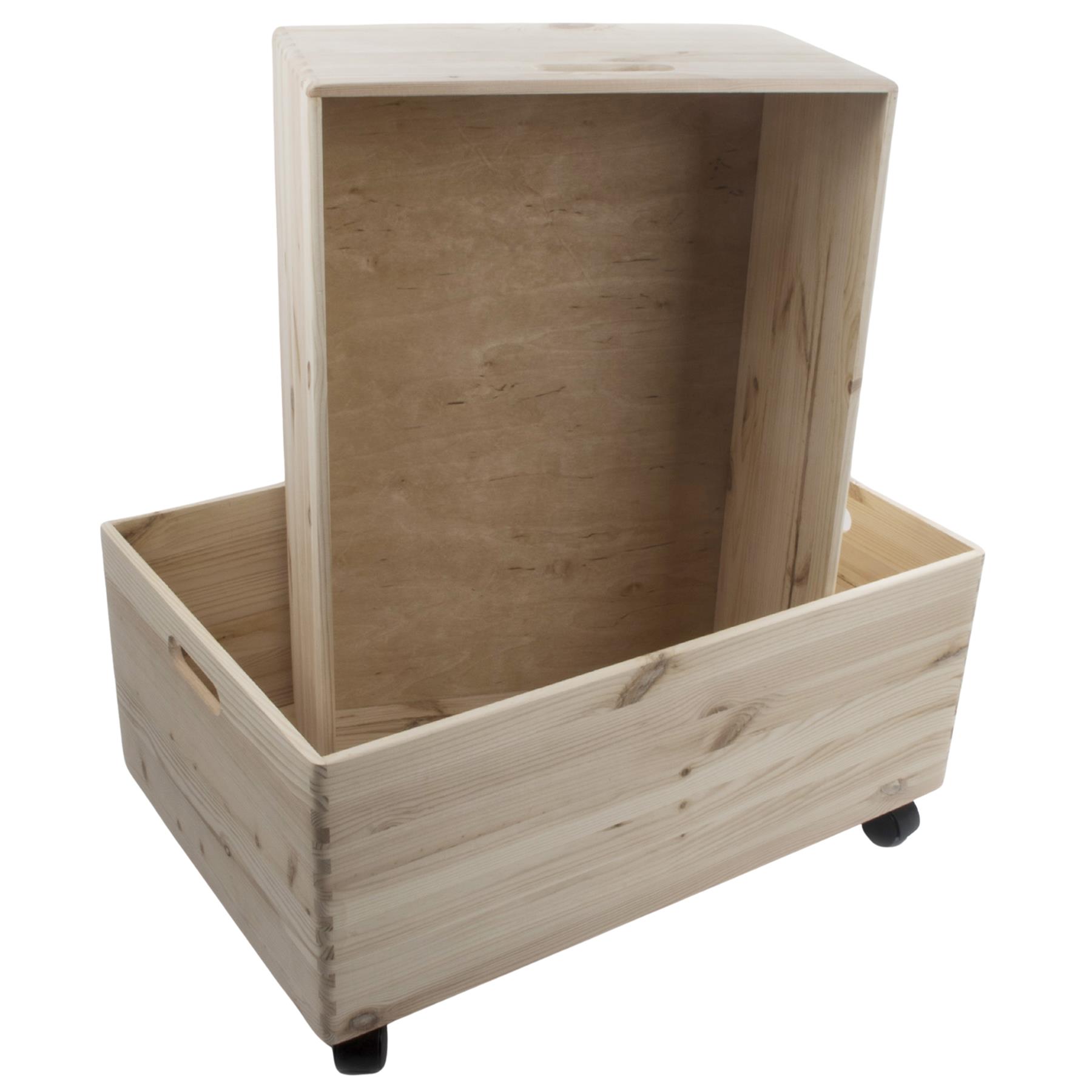 Choice of Stacking Extra Large Wooden Open Crates with Handles Boxes Wheels - Picture 13 of 40