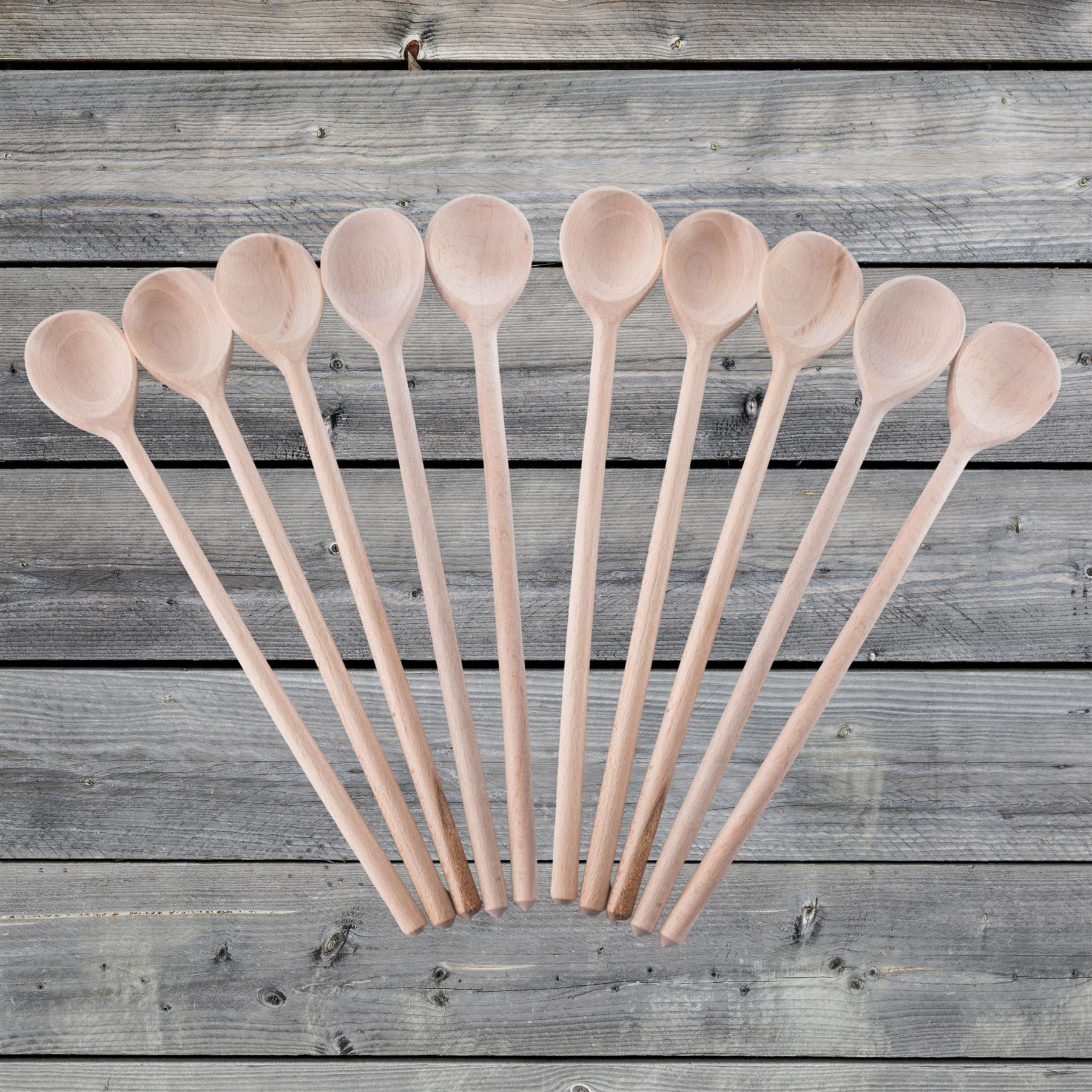 Long Narrow Wooden Spoon 29cm (11") Beechwood Non-Stick Cooking Kitchen Turner - Picture 34 of 40