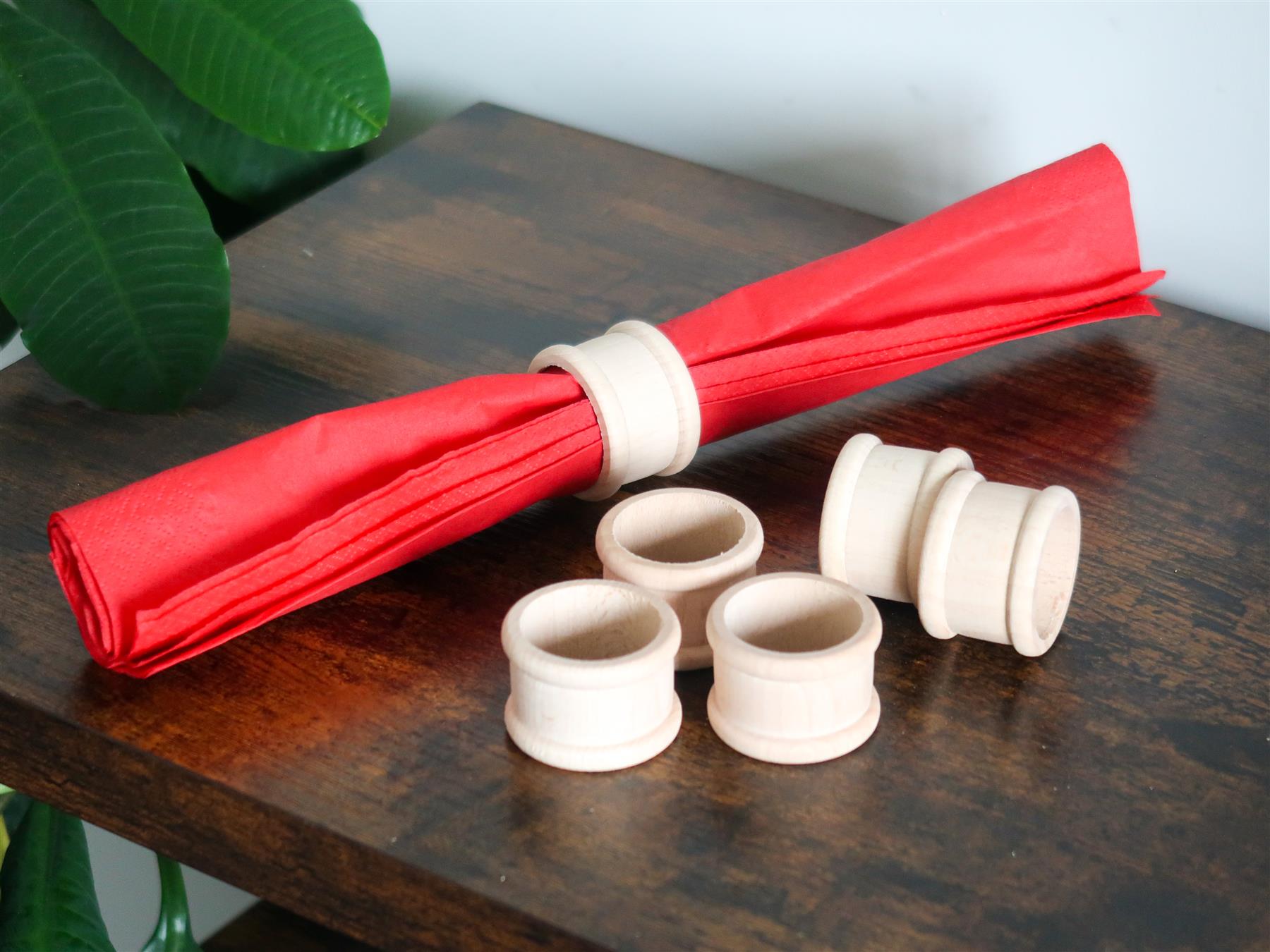Wooden Napkin Rings | Various Designs | Round Decorative Holders For Craft DIY - Picture 29 of 50
