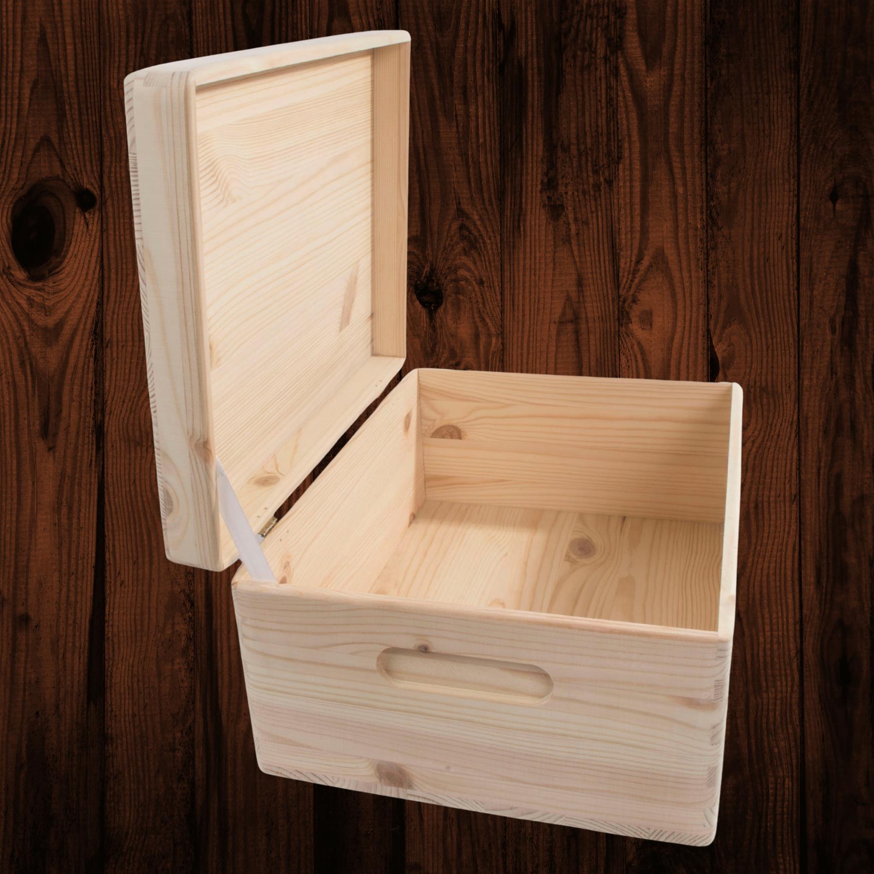 Wooden Lidded Decorative Memory Storage Chest Boxes / 5 Sizes / Small to Large - Picture 36 of 58