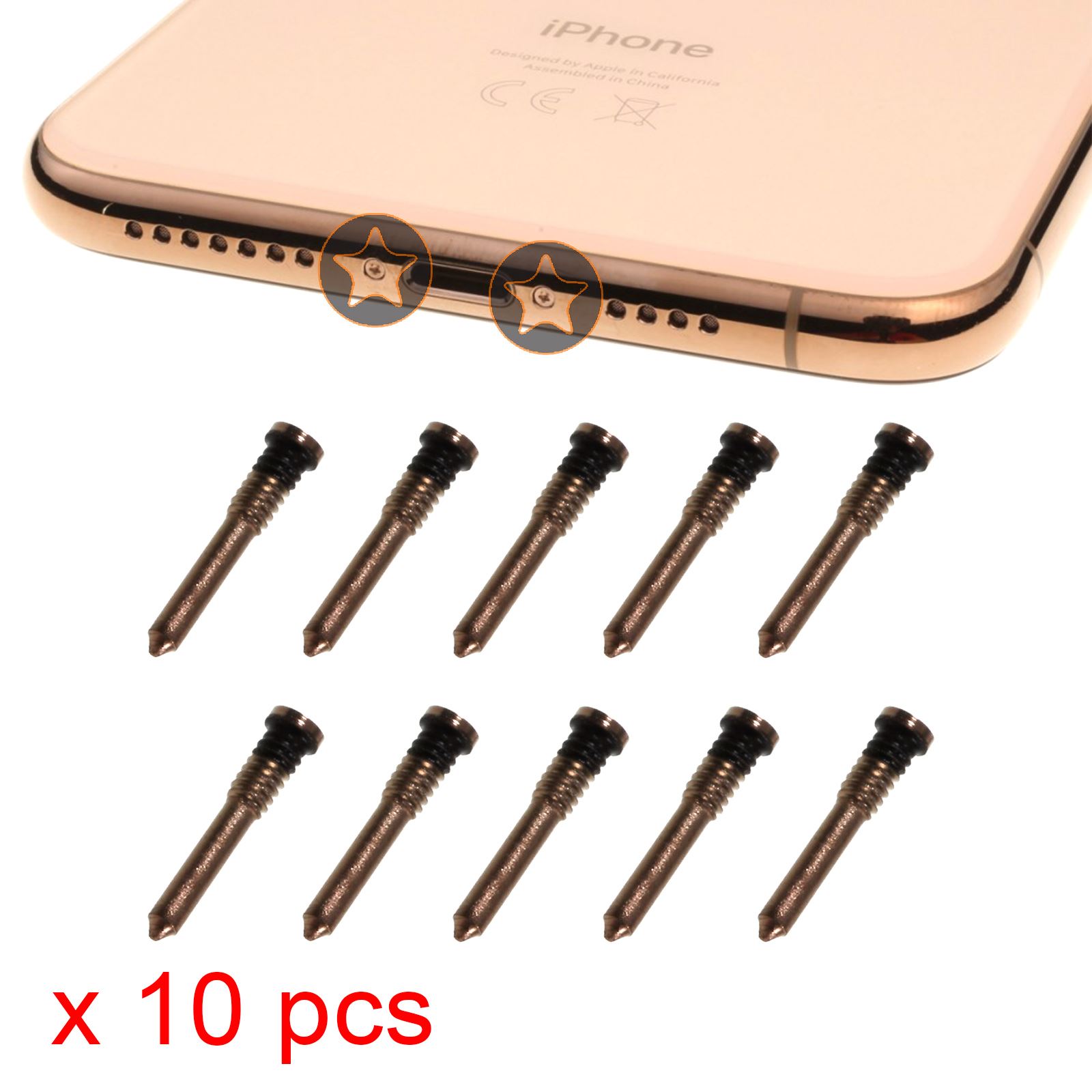 10x Apple iPhone 6//6s pentalobe LCD-sustituto tornillos oro 5 Point screws TORX