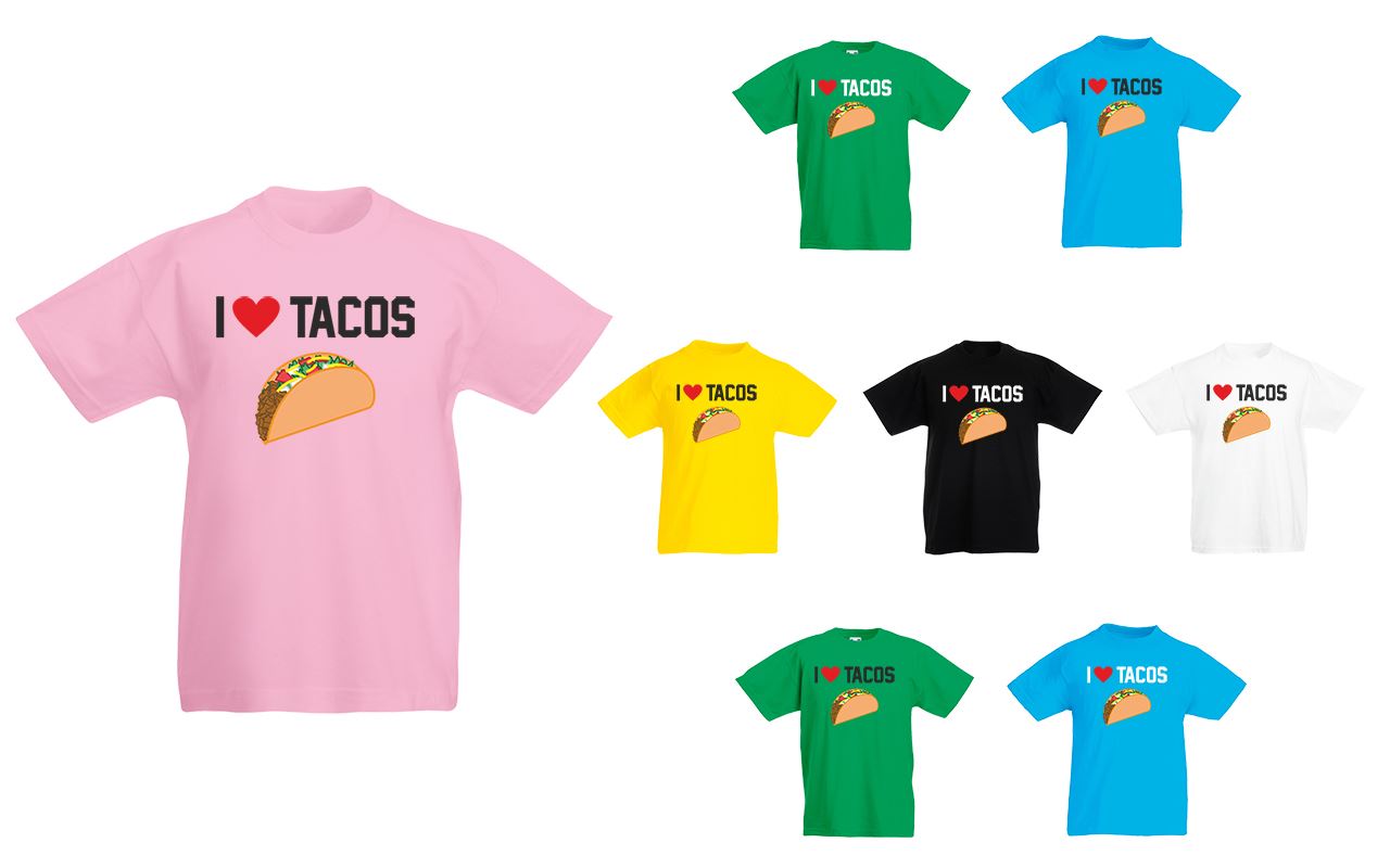 Kids Printed T-Shirt I Love Tacos