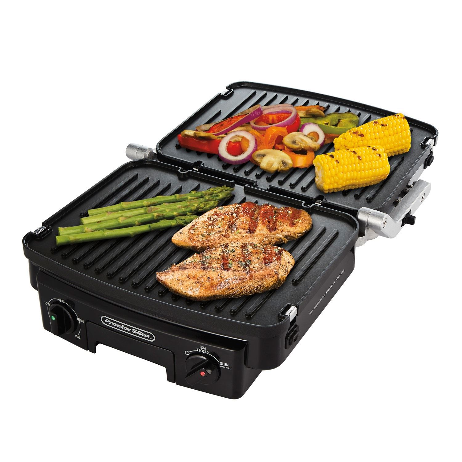New Hamilton Beach Proctor Silex Indoor 5in1 Countertop Grill/Griddle