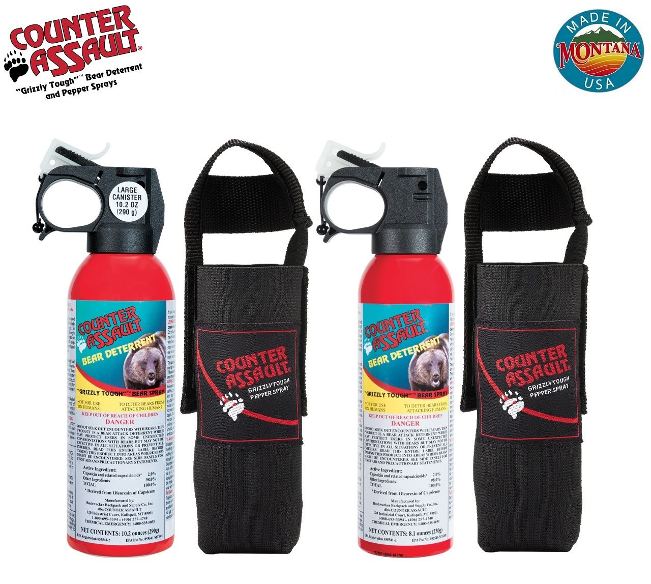 New Counter Assault Magnum Value 2Pack Bear Deterrent Spray CA12H18
