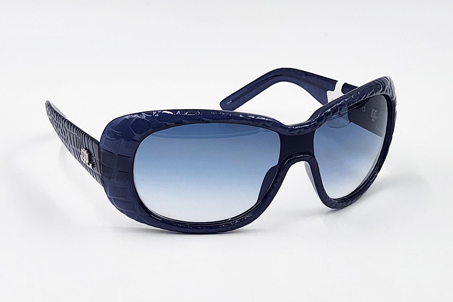 Oversized Blue Gradient Shield Sunglasses Buy JIM HALO Oversized Shield Sunglasses Flat Top Gradient  main image 4