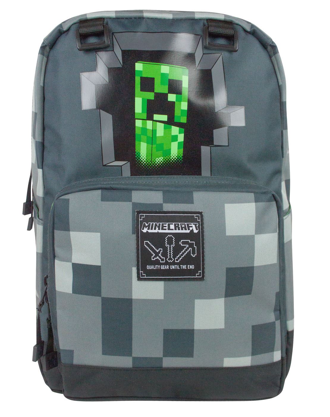 Minecraft Grey Creeper Inside 18" Children's Backpack Kids School Bag
