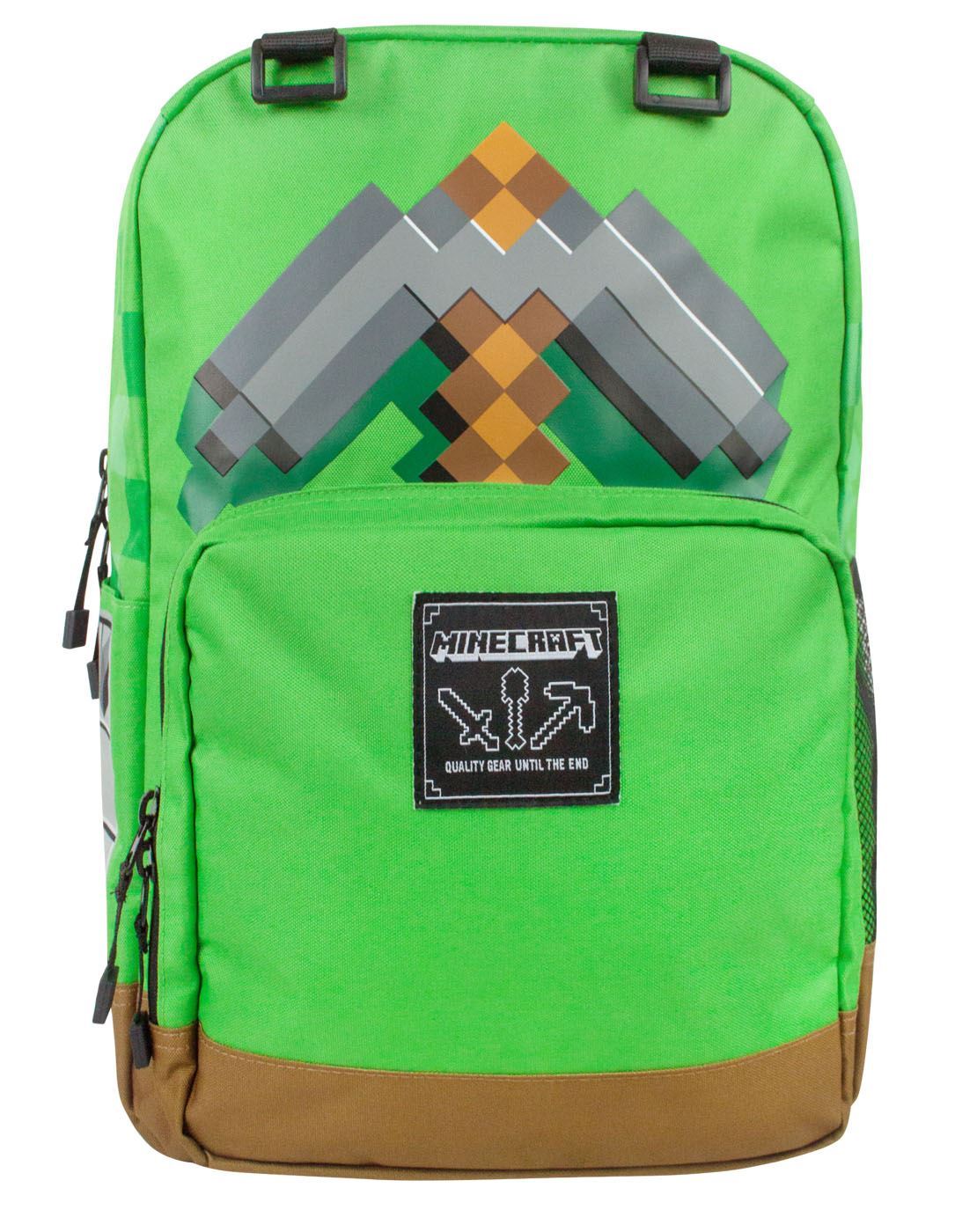 Minecraft Backpack Rucksack Large School Bag (Creeper Inside, Sword