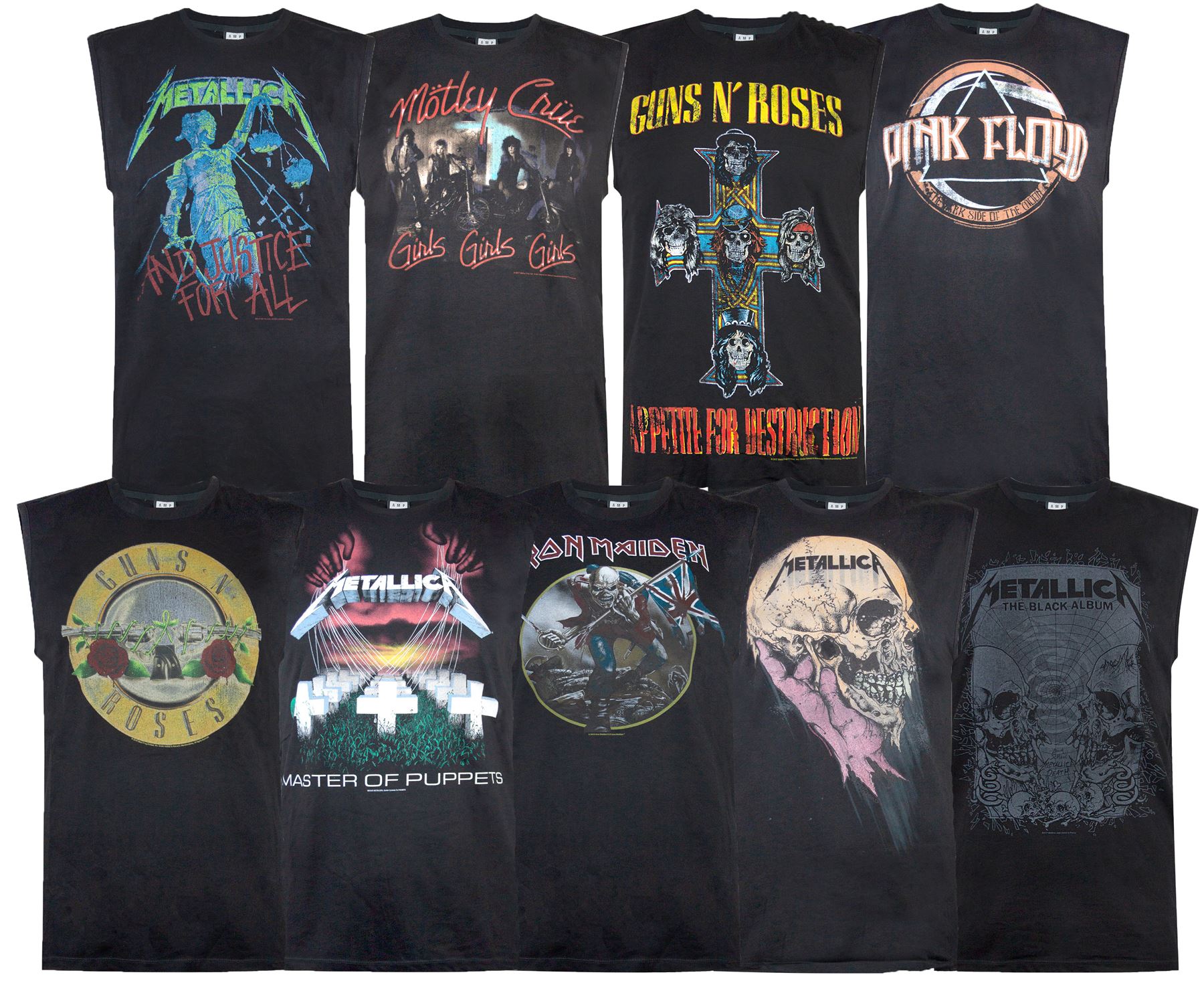 Amplified Women/'s Sleeveless Band T-Shirts Vests