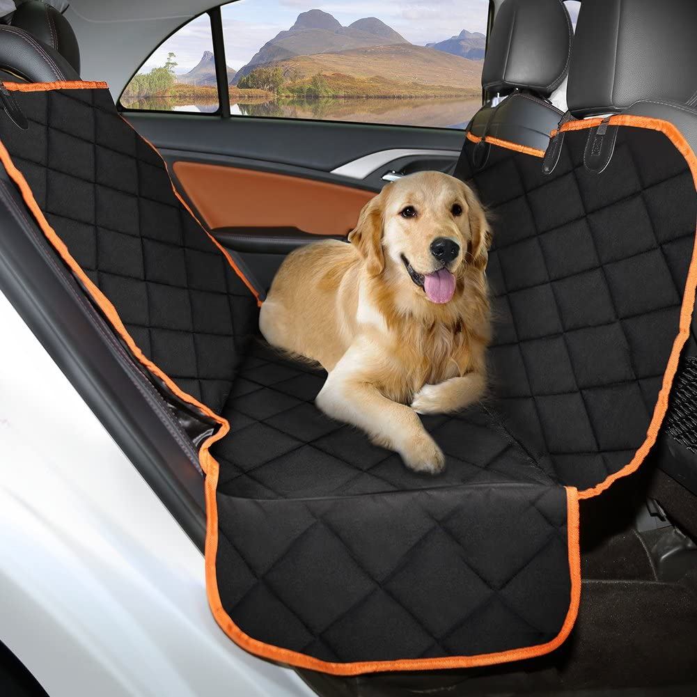 Dog Car Seat Cover For BMW X1 2015-2019 - Waterproof Pet Hammock With Mesh Window & Storage, Grey