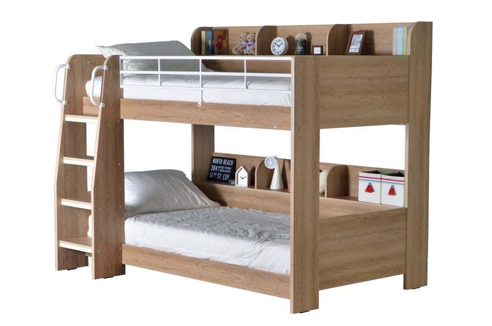 Happy Beds Domino Storage Wooden Bunk Bed Kids Modern Sleep Station