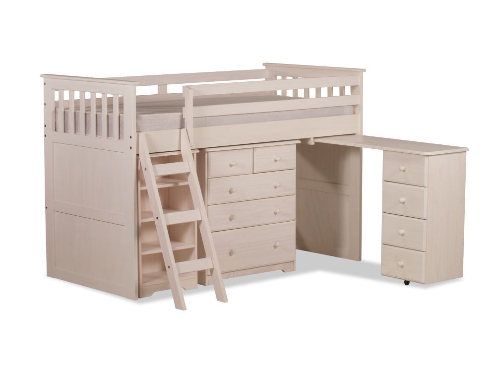 Happy Beds Ultimate MidSleeper Wooden Storage Bed Kids Sleep Station