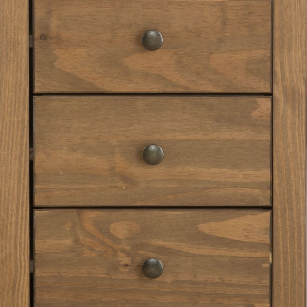 Santiago Distressed Solid Pine Wood Chest Of Drawers 5 Drawer