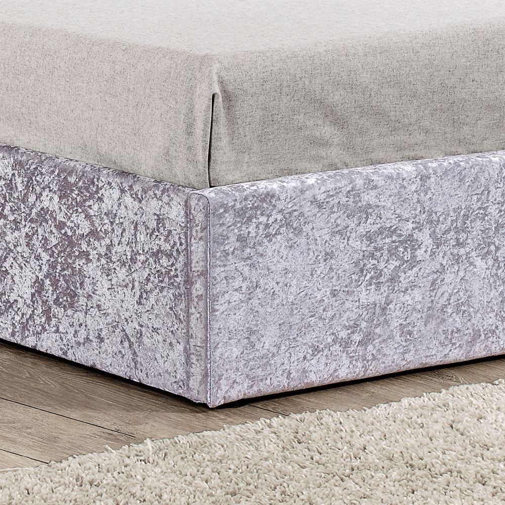 Berlin Crushed Velvet Ottoman Storage Bed with Mattress, Colour and