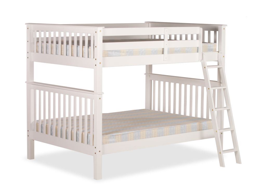 Happy Beds Malvern White Wooden Quadruple Sleeper Bunk Bed 4ft