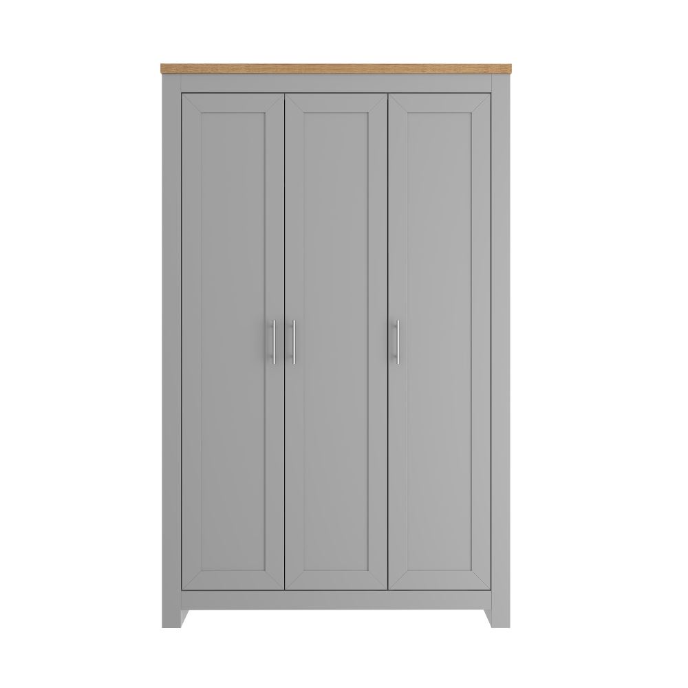 Winchester Cream Or Grey And Oak 3 Door Wardrobe Ebay