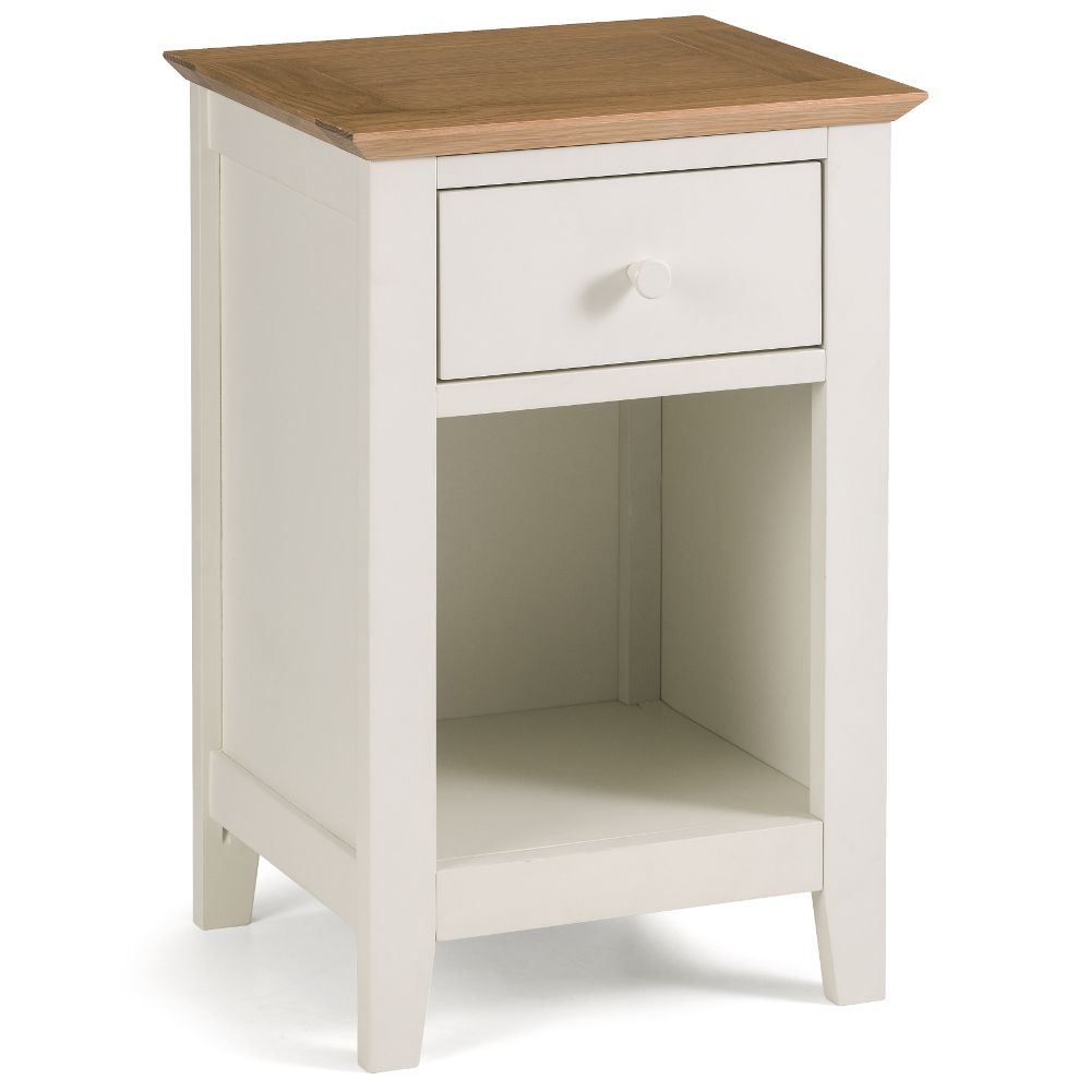 Salerno Wood 1 Drawer Bedside Table in Oak or Two-Tone ...