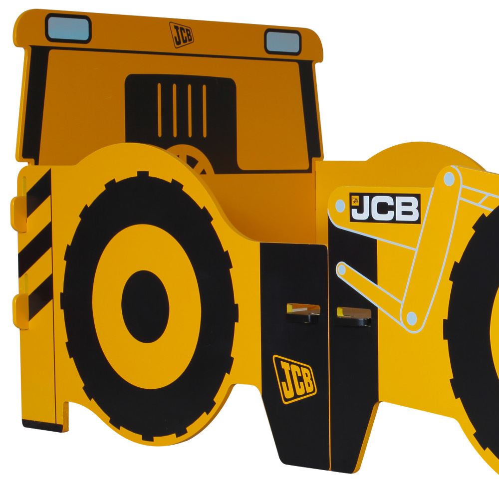 JCB Digger Kids Toddler Bed Bedroom Set inc Desk, Bedside, Storage Bin
