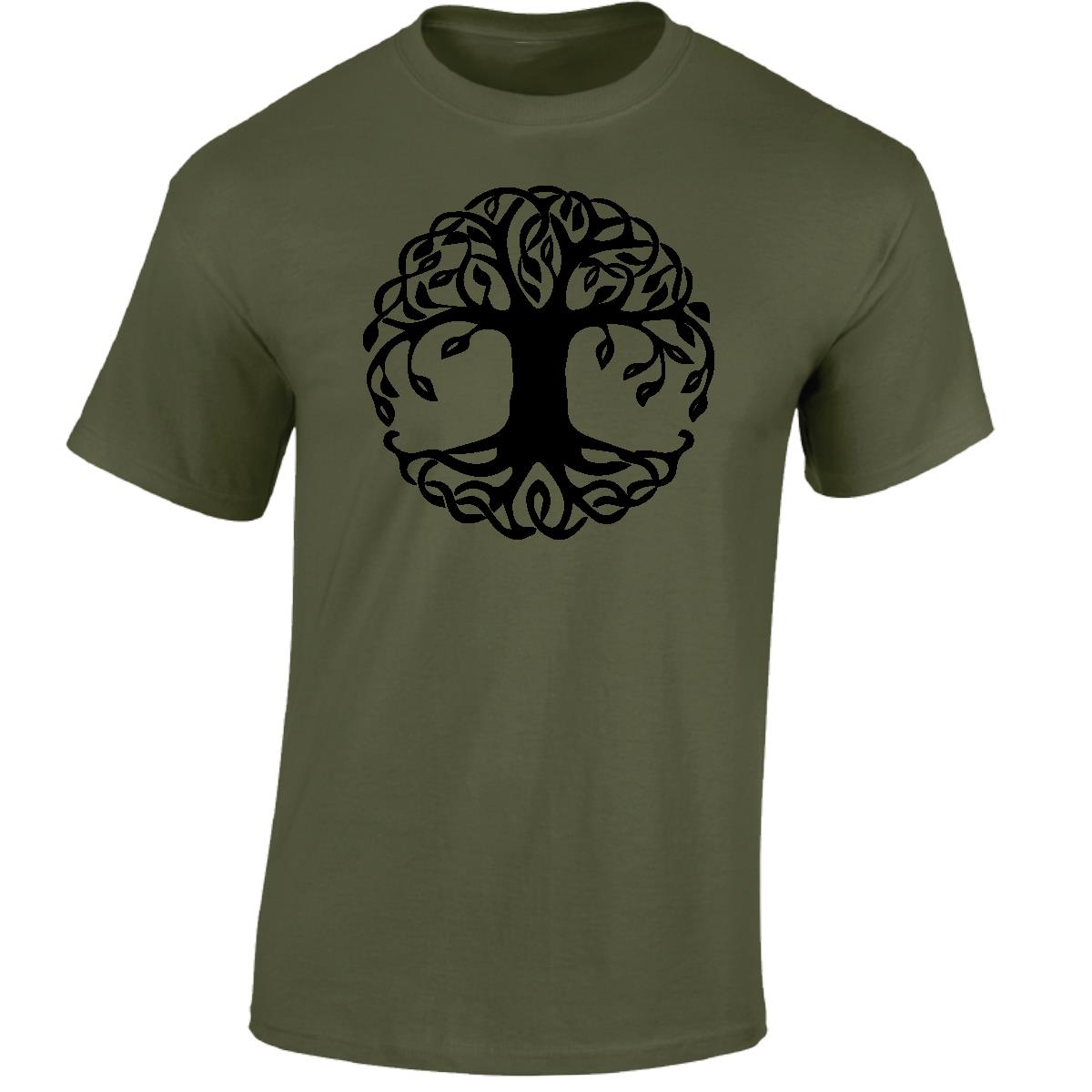 Yggdrasil Tree T-Shirt Tree of Life Celtic Tribal Tattoo Oak Mens Unisex Tops - Picture 24 of 50