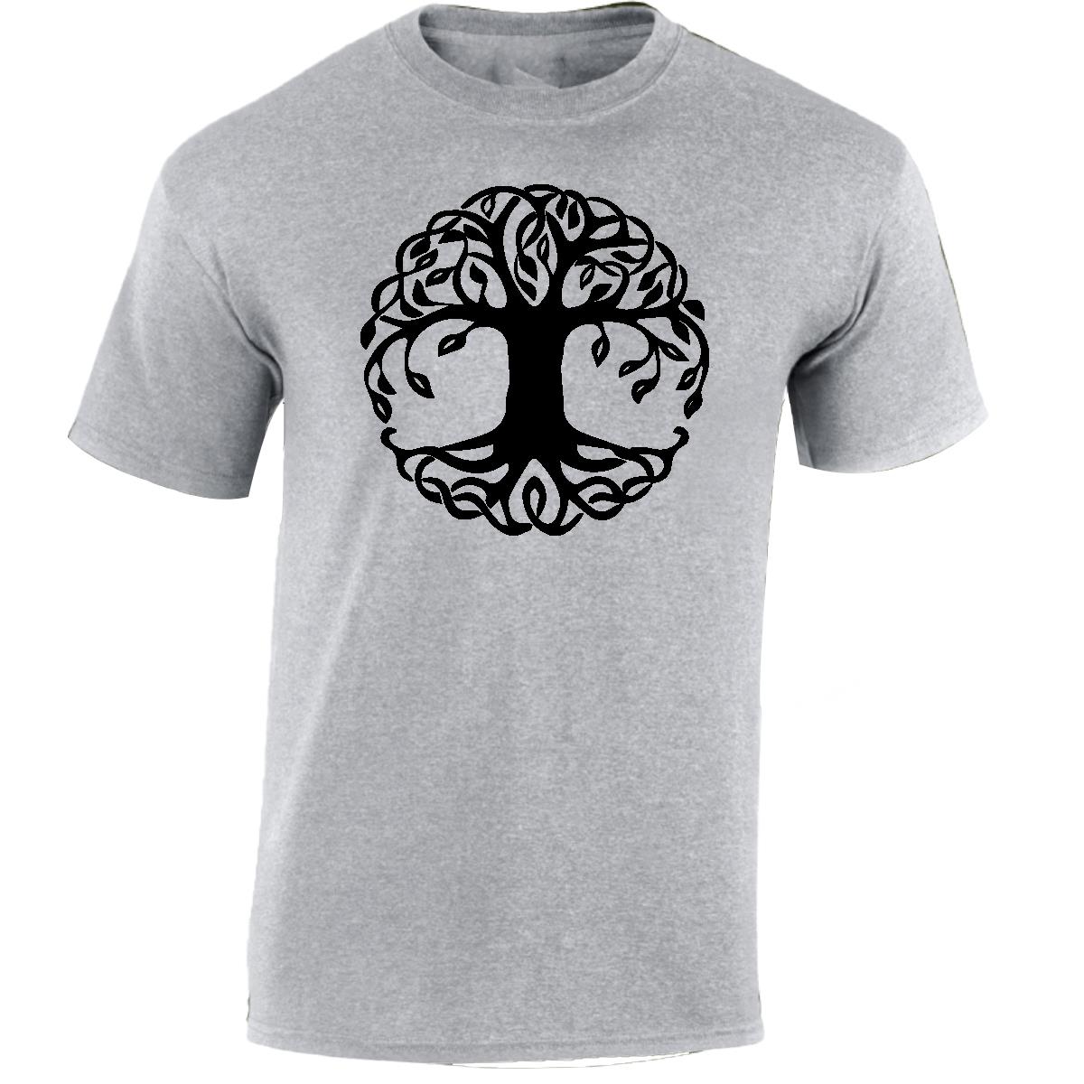 Yggdrasil Tree T-Shirt Tree of Life Celtic Tribal Tattoo Oak Mens Unisex Tops - Picture 43 of 50