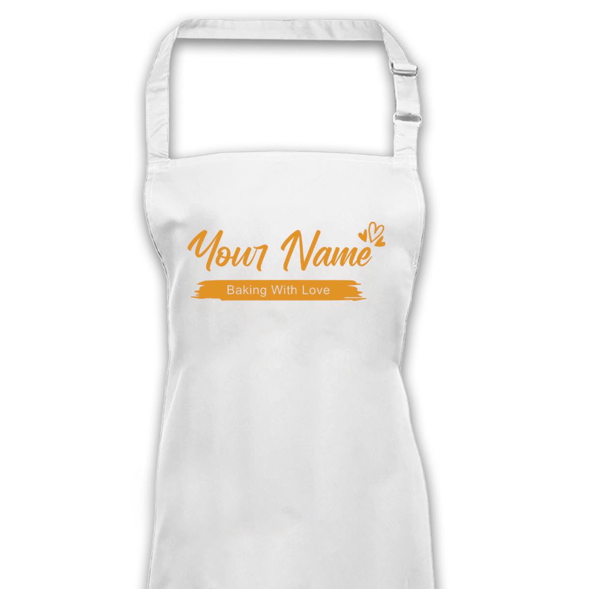 Personalised Love & Heart Apron Any Name No Pockets Kitchen Use Valentines Day - Picture 11 of 13