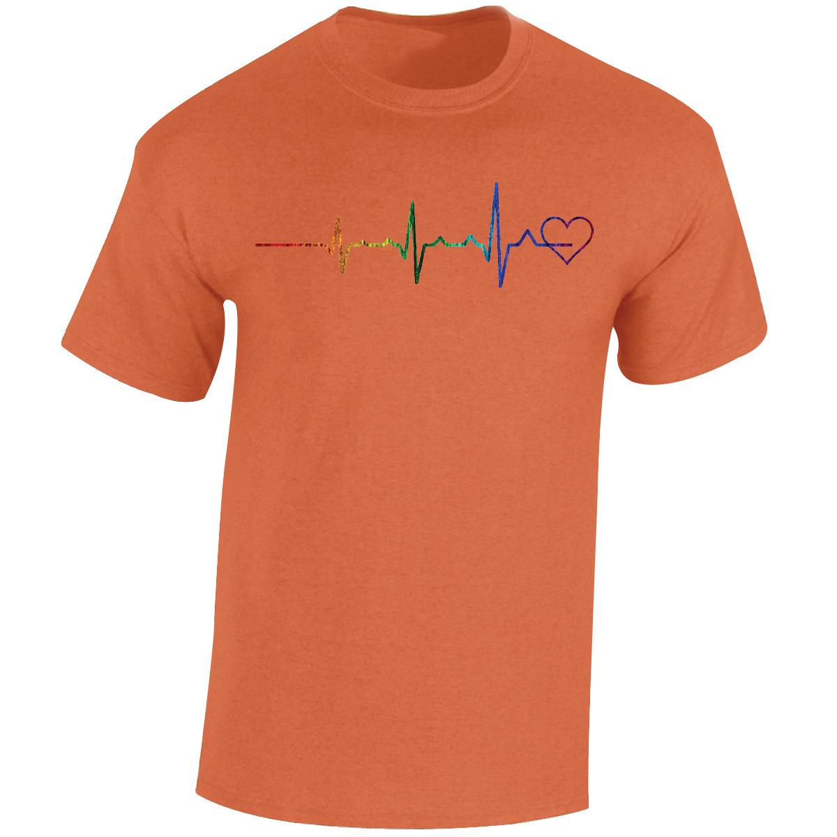 Rainbow Heartbeat Men T-Shirt lgbtq+ gay pride lesbian trans heart bi queer - Picture 11 of 14